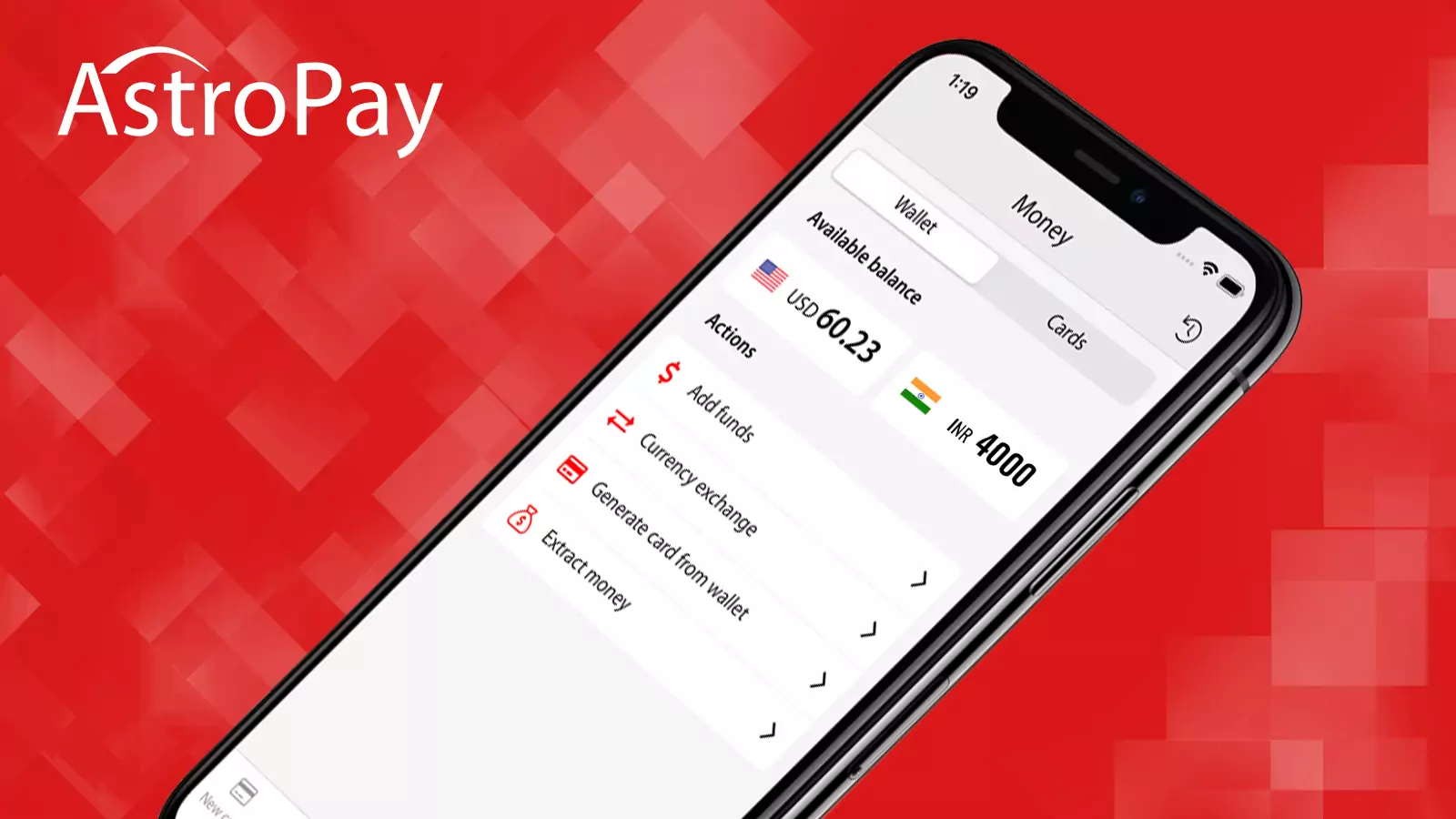 Download the Astropay mobile app, install it and make payments whenever you need to.