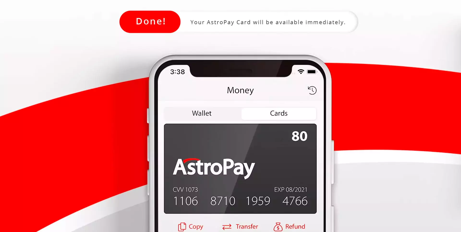 Now you have your Astropay card and can make deposits on cricket betting sites.