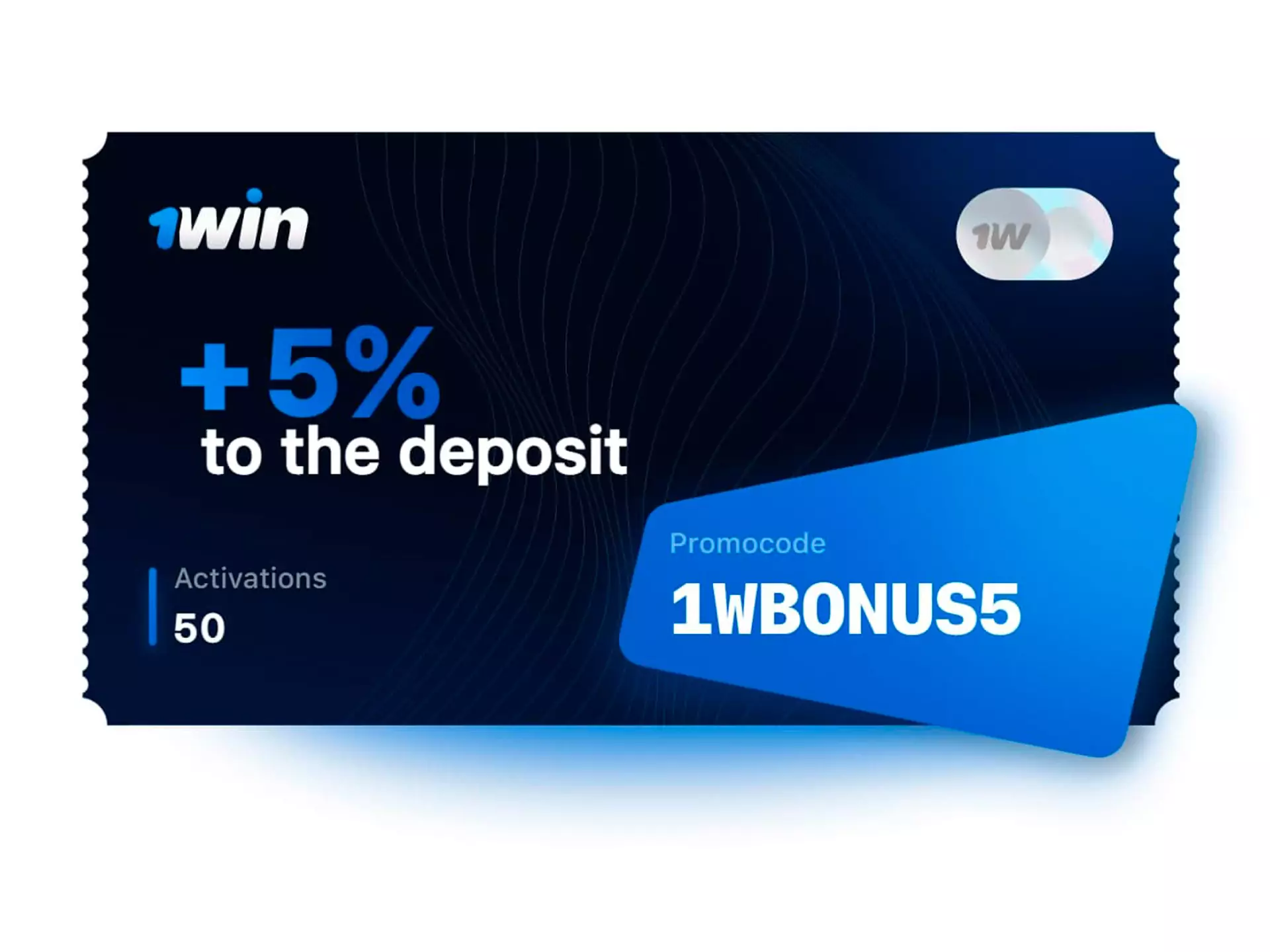 Use our promo code 1WBONUS5 for an extra 5% bonus.