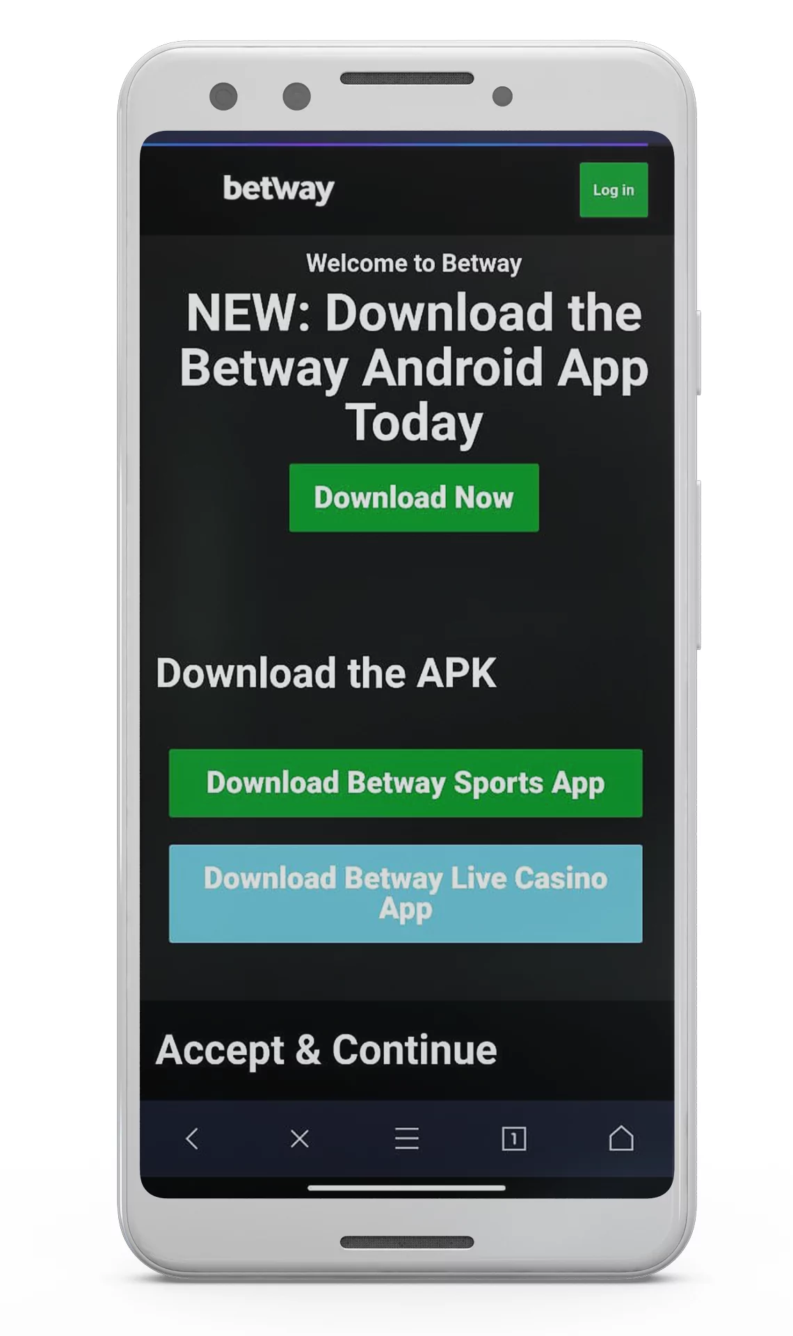 Press "Download now" to initiate downloading Betway APK file.