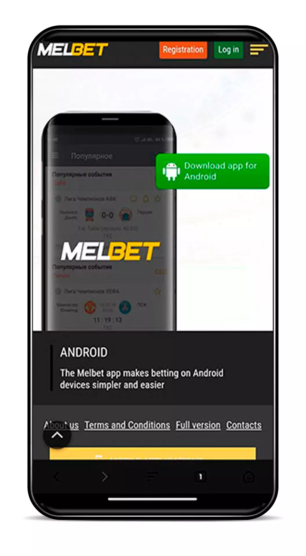 Afetr downloading you will be able to install the Melbet app.