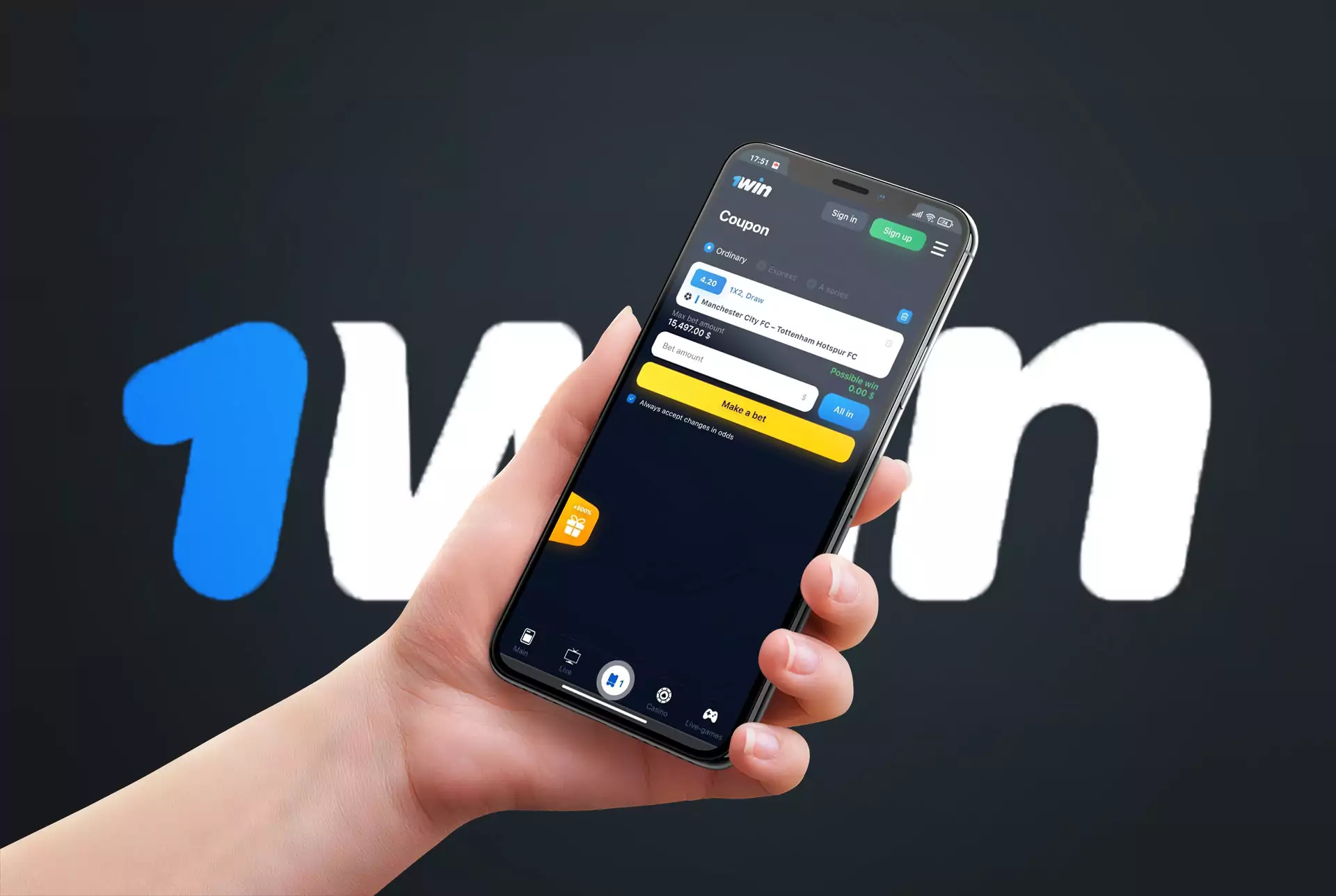 The 1win app is available on Android and iOS devices.
