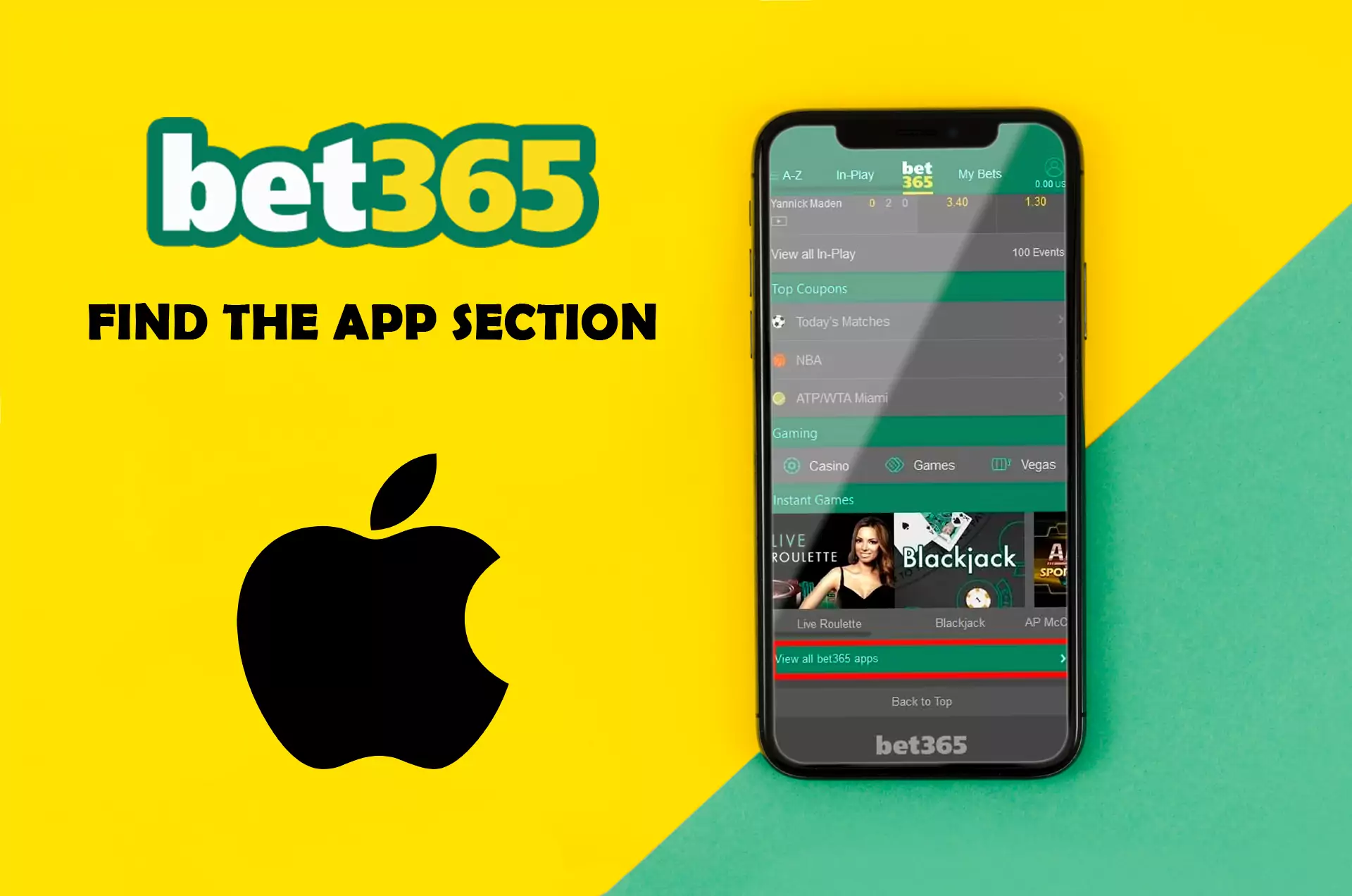 Find the list of the available Bet365 apps.