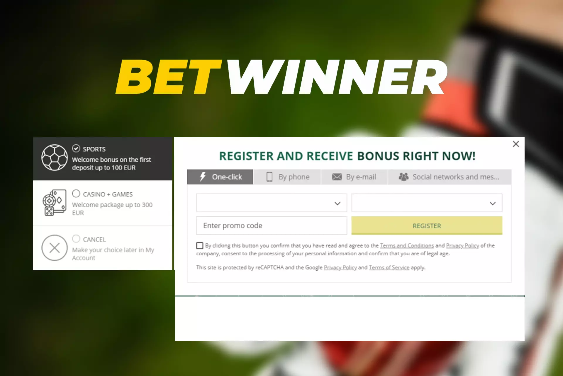 Register a new Betwinner account to bet on cricket.