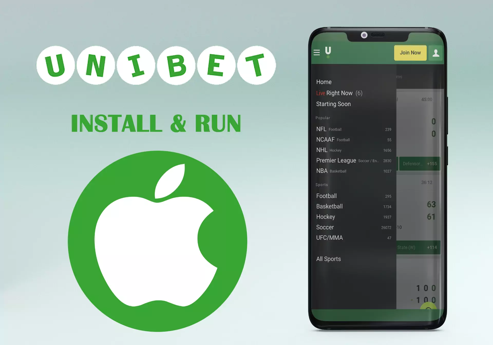 Install and run the Unibet app.