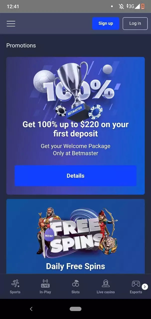 Betmaster Mobile App Bonuses and Promotions.