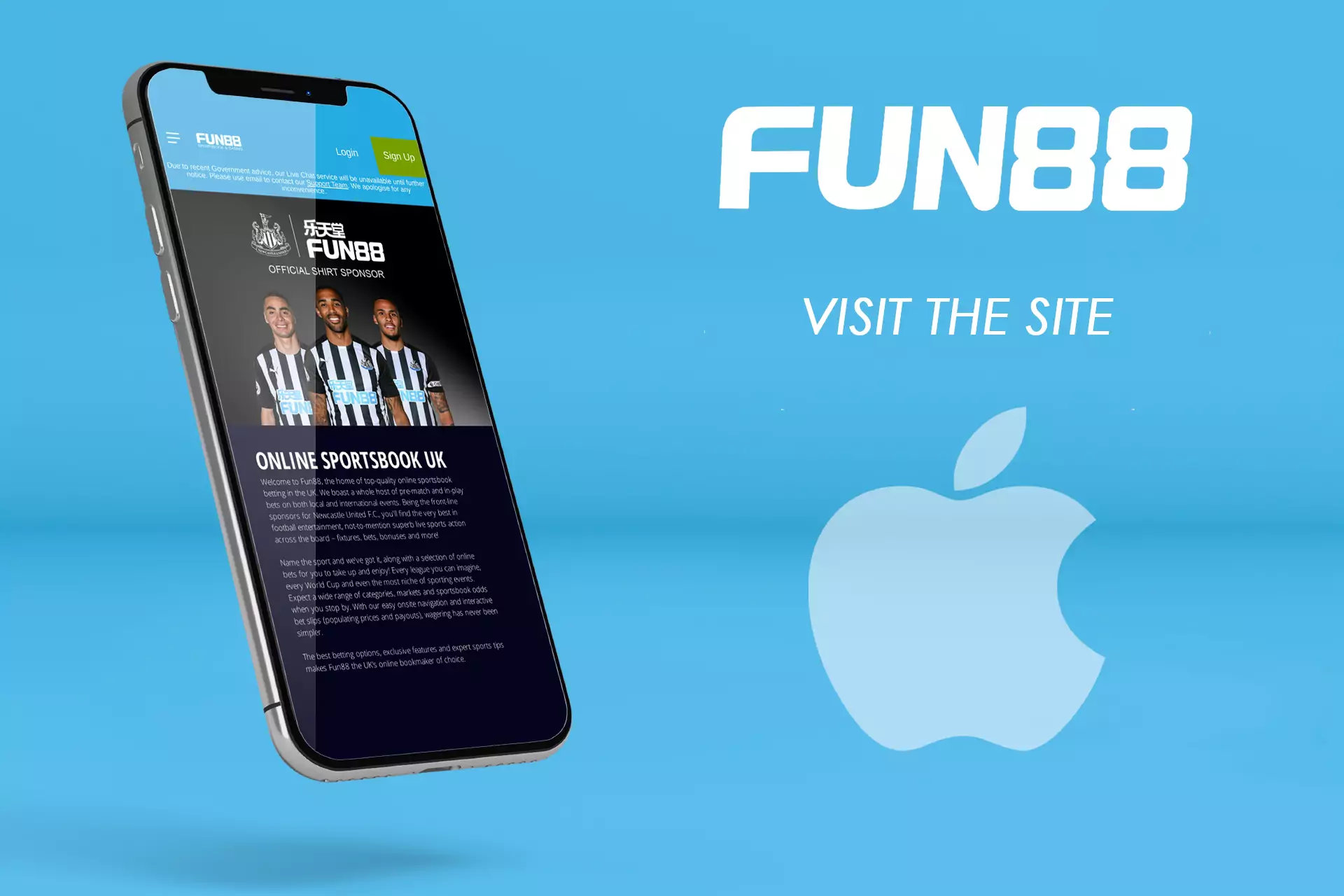 Visit the homepage of Fun88 and find a link to download the app.