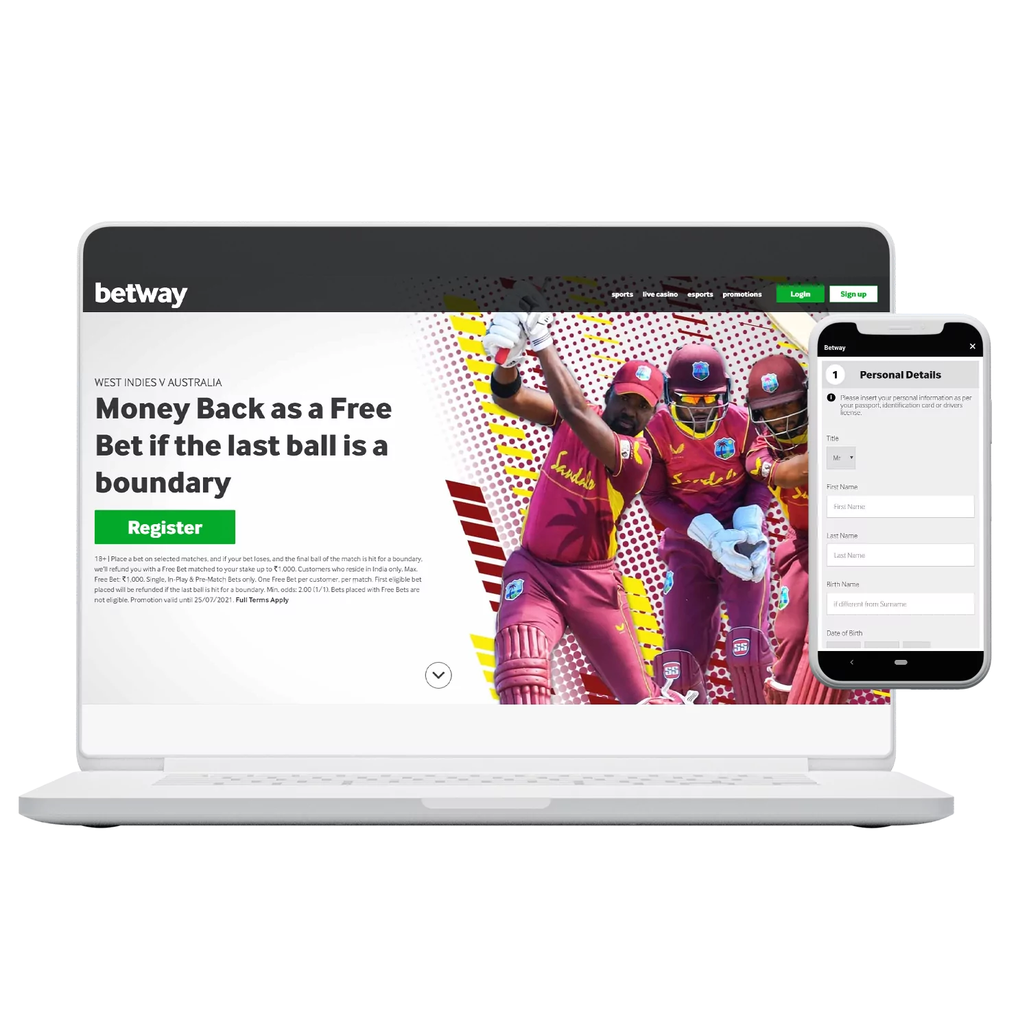 Learn how to sign up on Betway using the website or app.