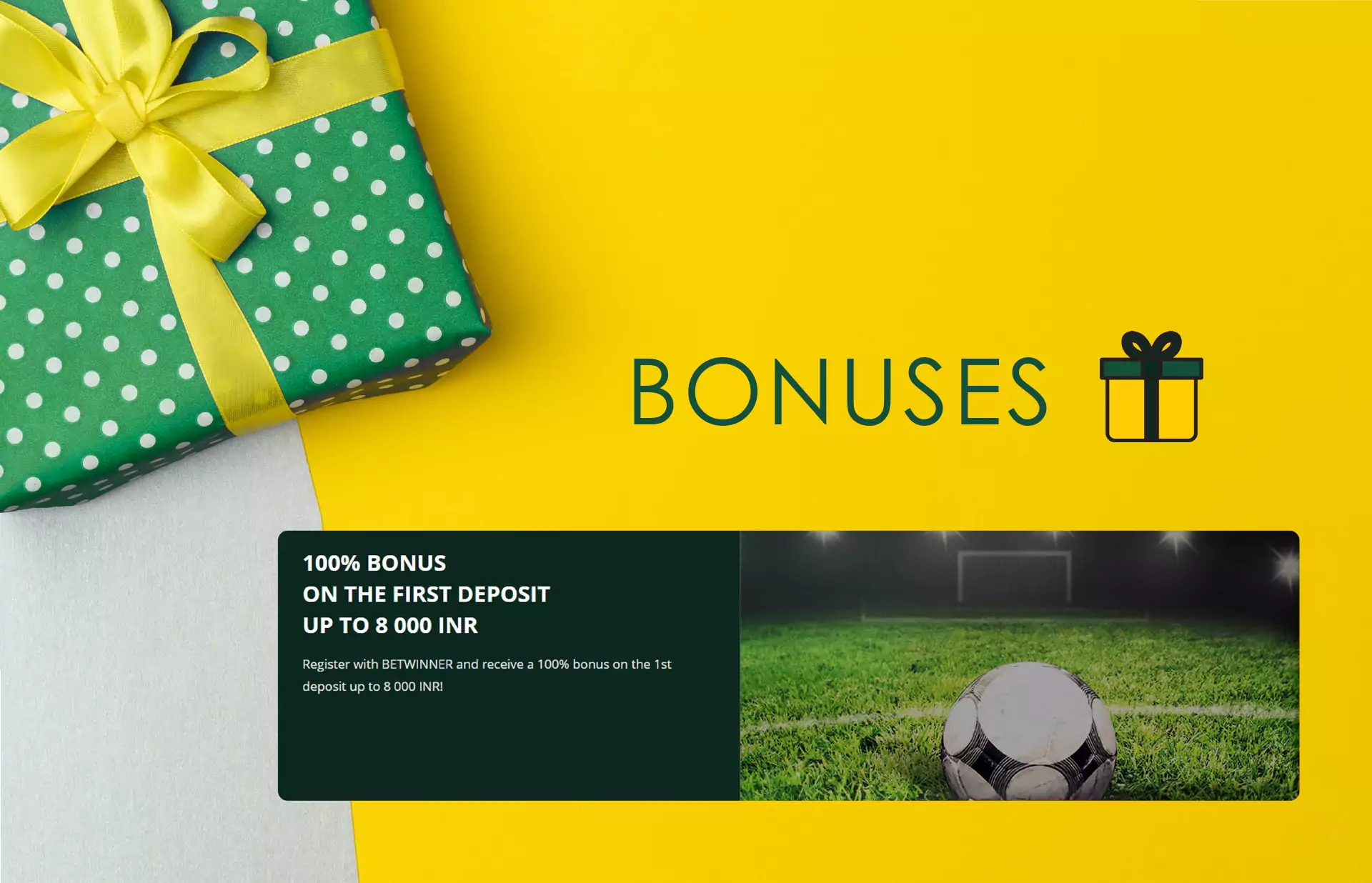 Look through bonus offers that Betwinner provides for new users.