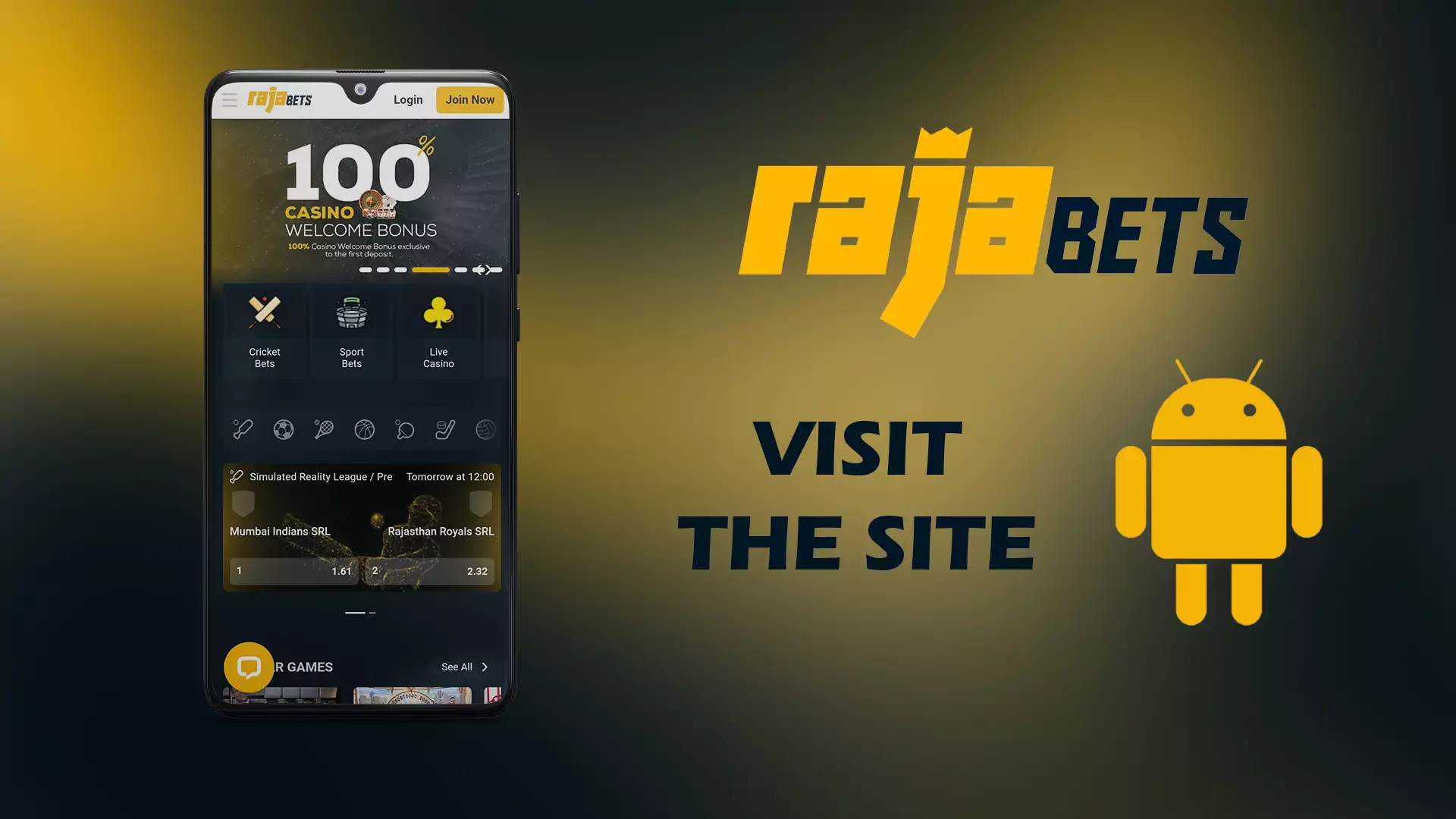 Open the homepage of Rajabets.