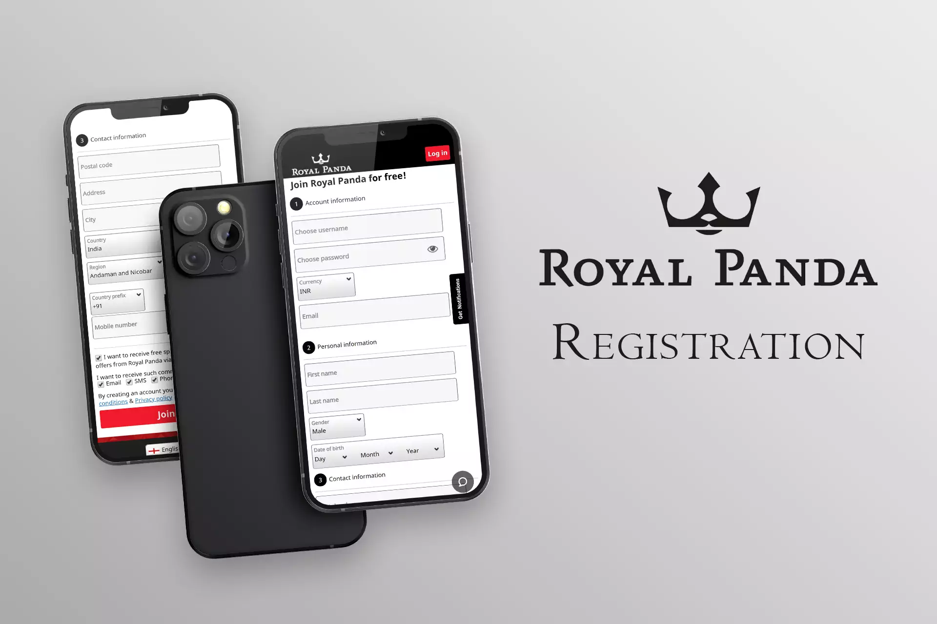 Run the app of Royal Panda and sign up.
