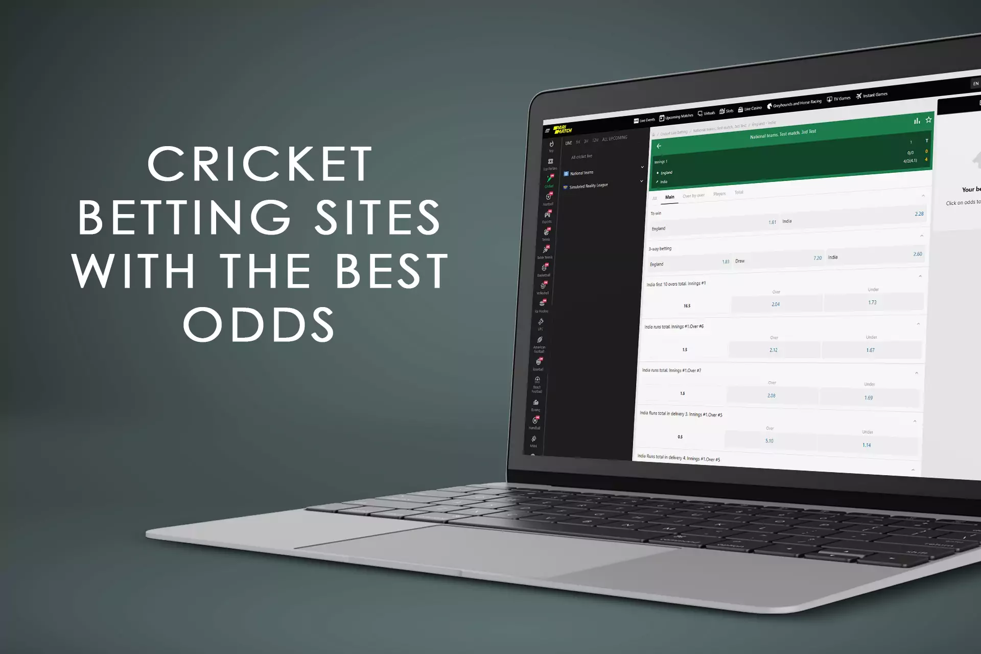Explore our ranking of cricket betting sites with the best odds.