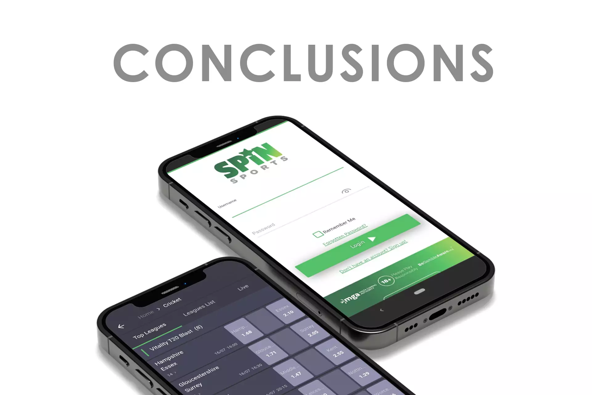 Read about the main benefits of the Spin Sports app in our conclusions.