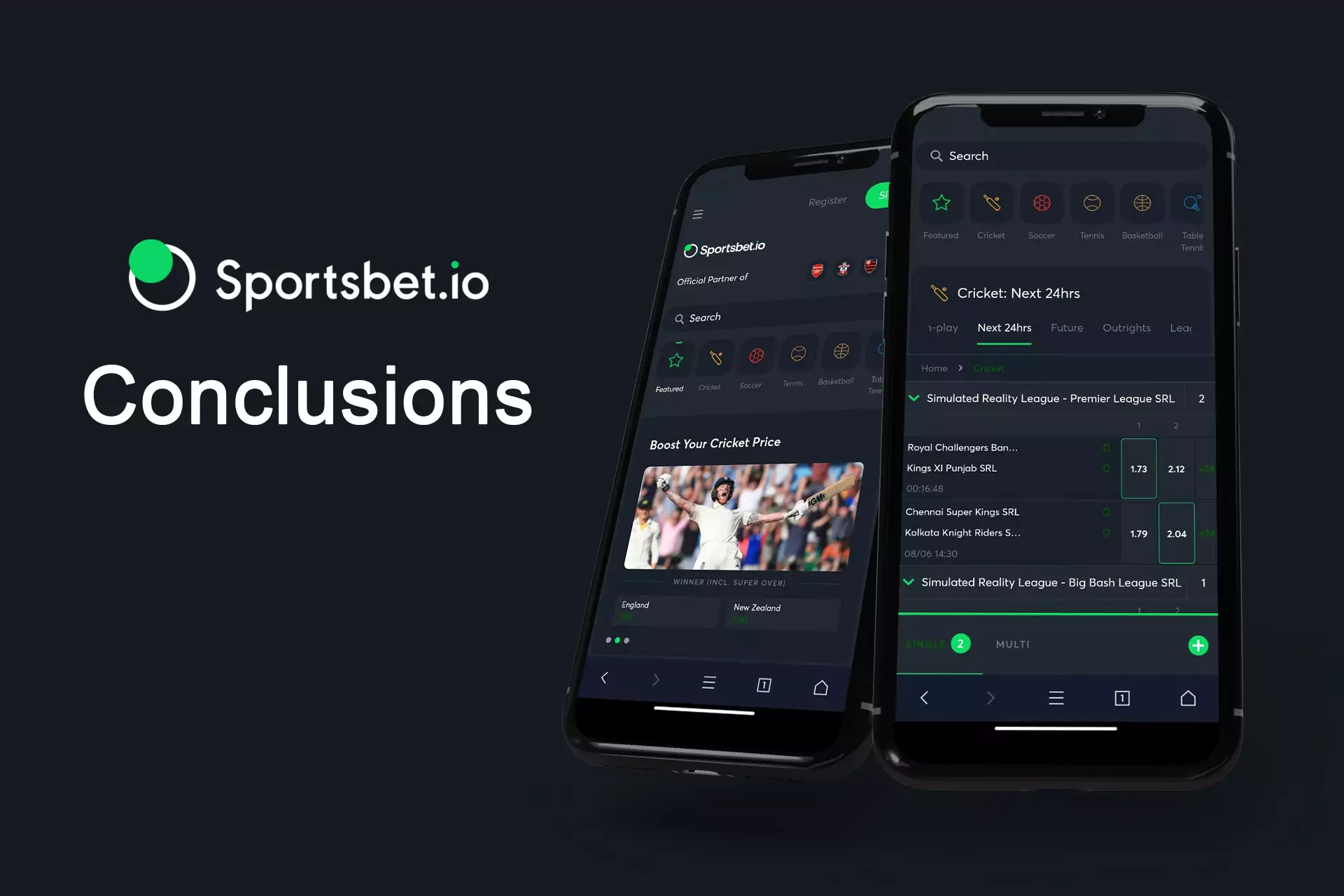 Read the conclusions about the quality of the Sportsbet.io app for Android and iOS.
