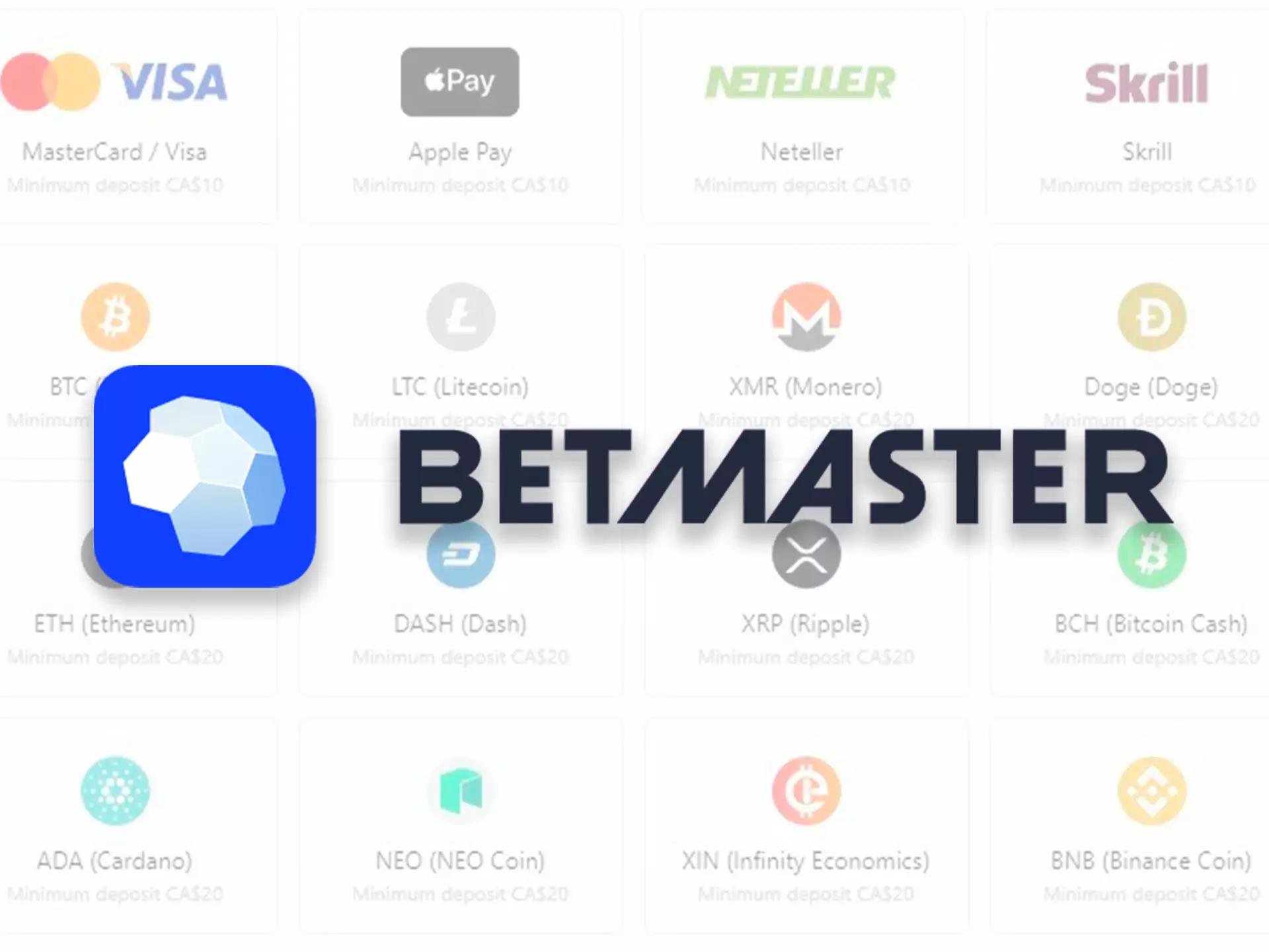 Choose Betmaster for convenient deposits and betting.