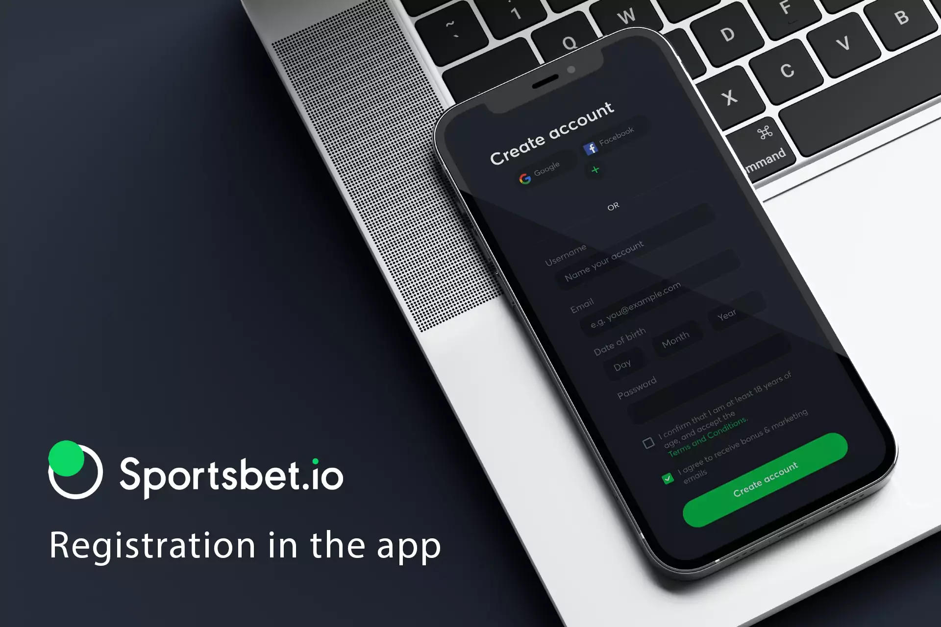 If you installed the Sportsbet app on your smartphone, run it and create an account in there.