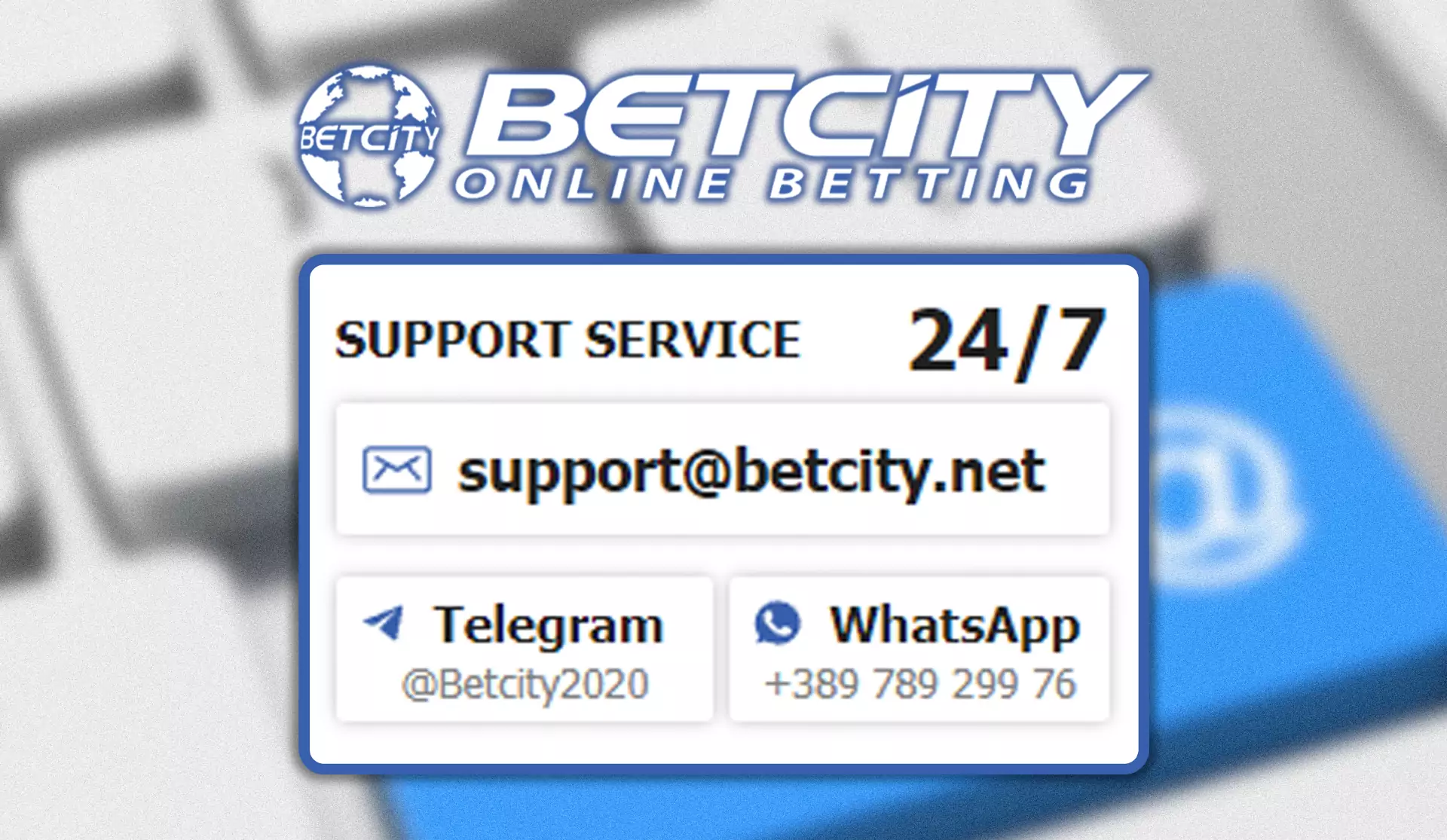 The support service of Betcity works 24/7, so feel free to open a chat anytime.