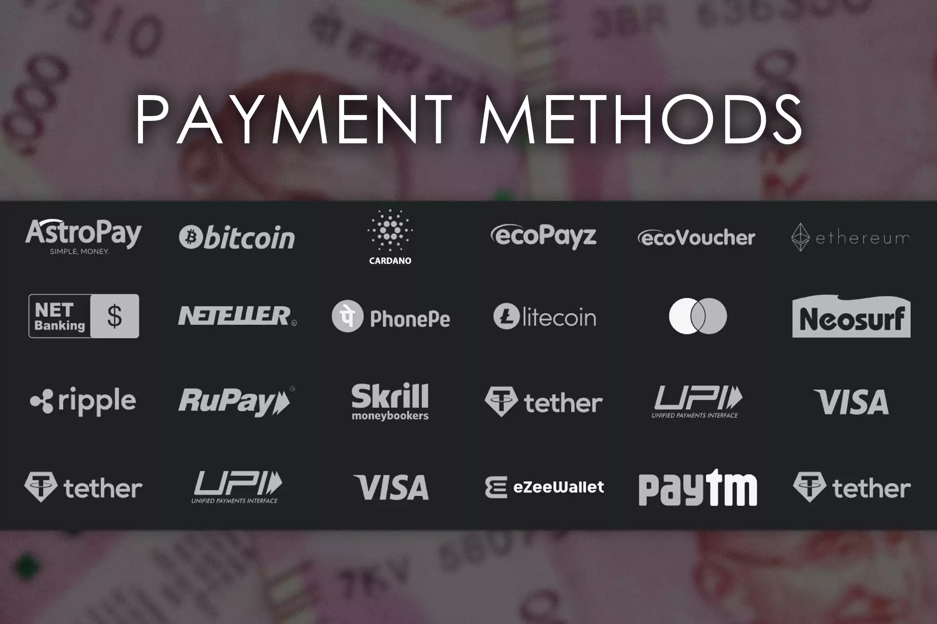 Use your favorite payment system to top up an account or withdraw funds.