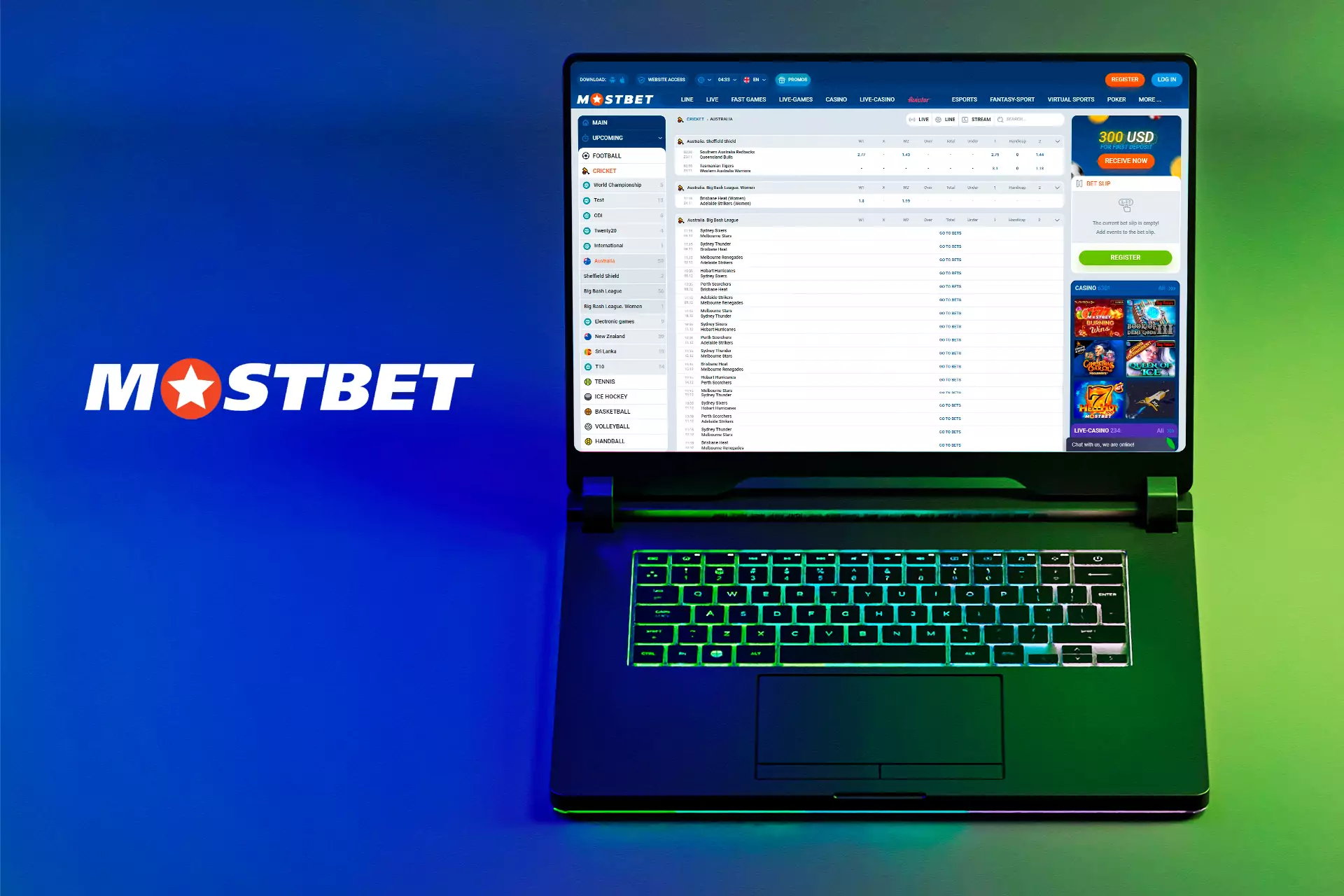 Mostbet works under the Curacao gaming license and is one of the largest bookmakers in the Australian market.