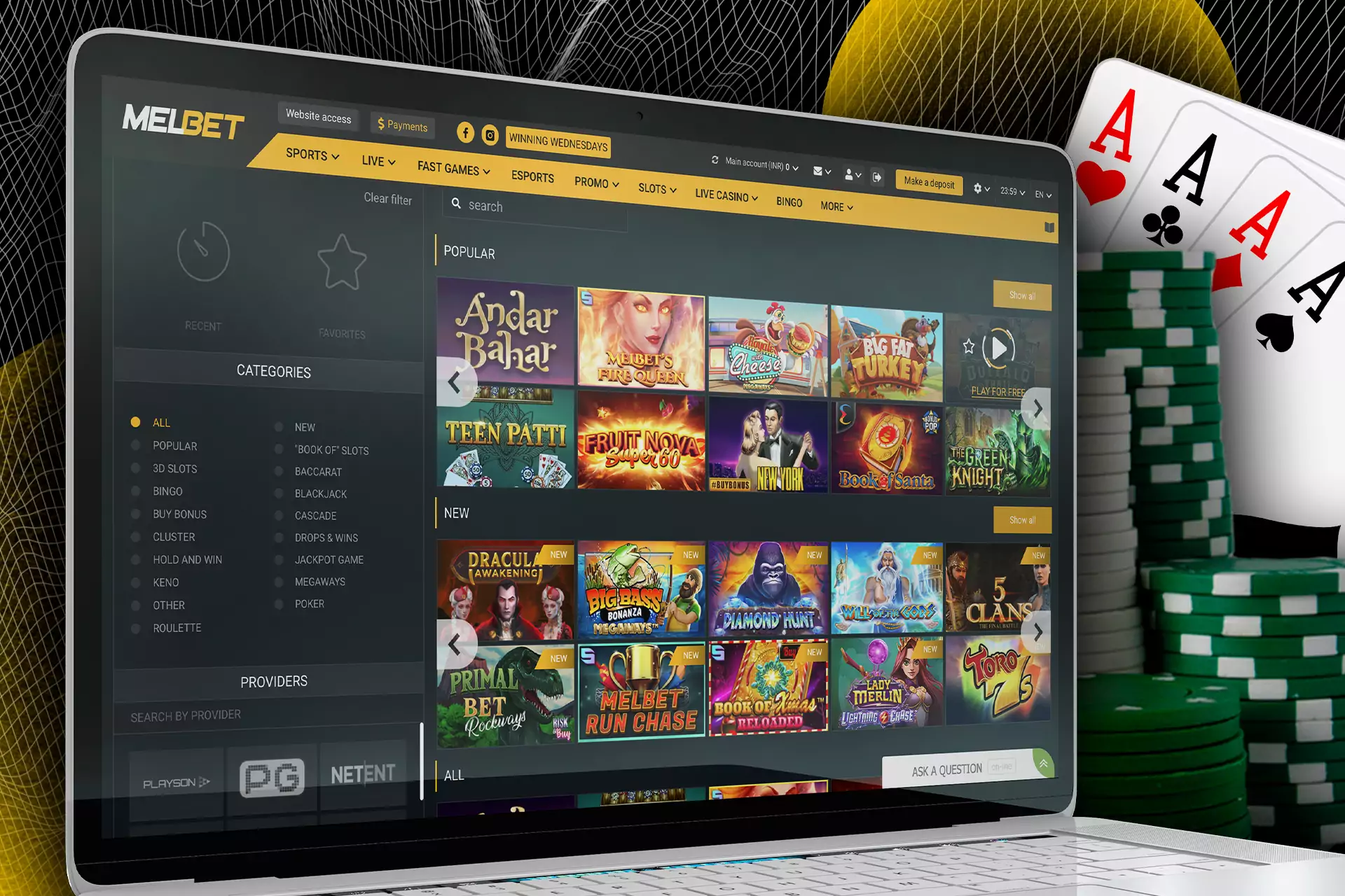 On Melbet, you can play any type of game from classic Roulette to traditional Andar Bahar.