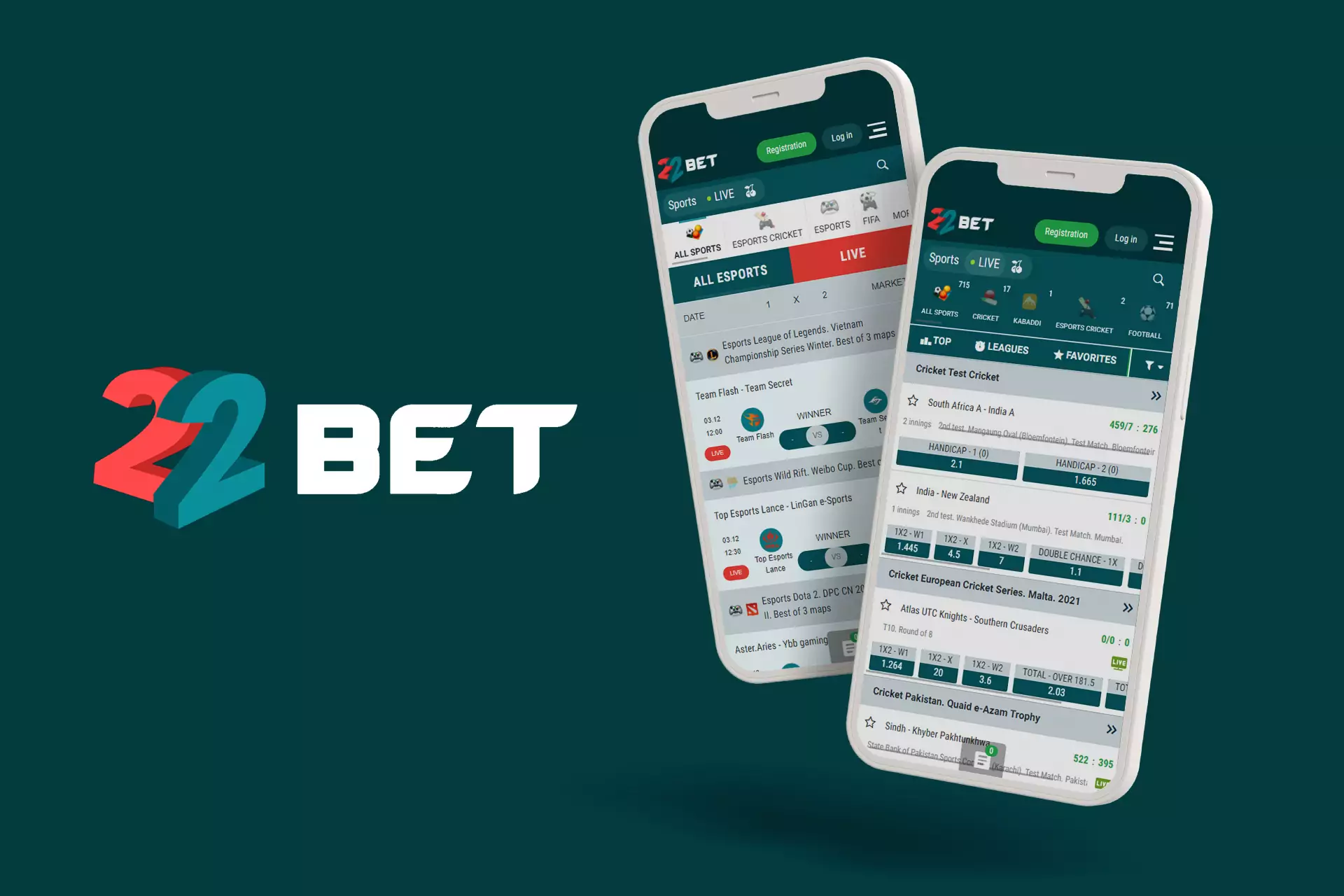 The 22bet app offers a variety of sports betting options and casino games.
