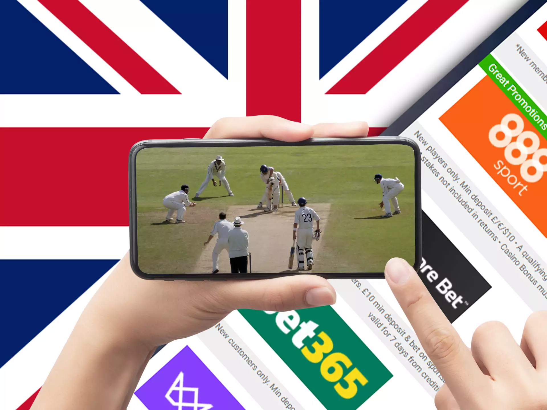 UK users can bet on cricket on bookmakers' websites and apps.