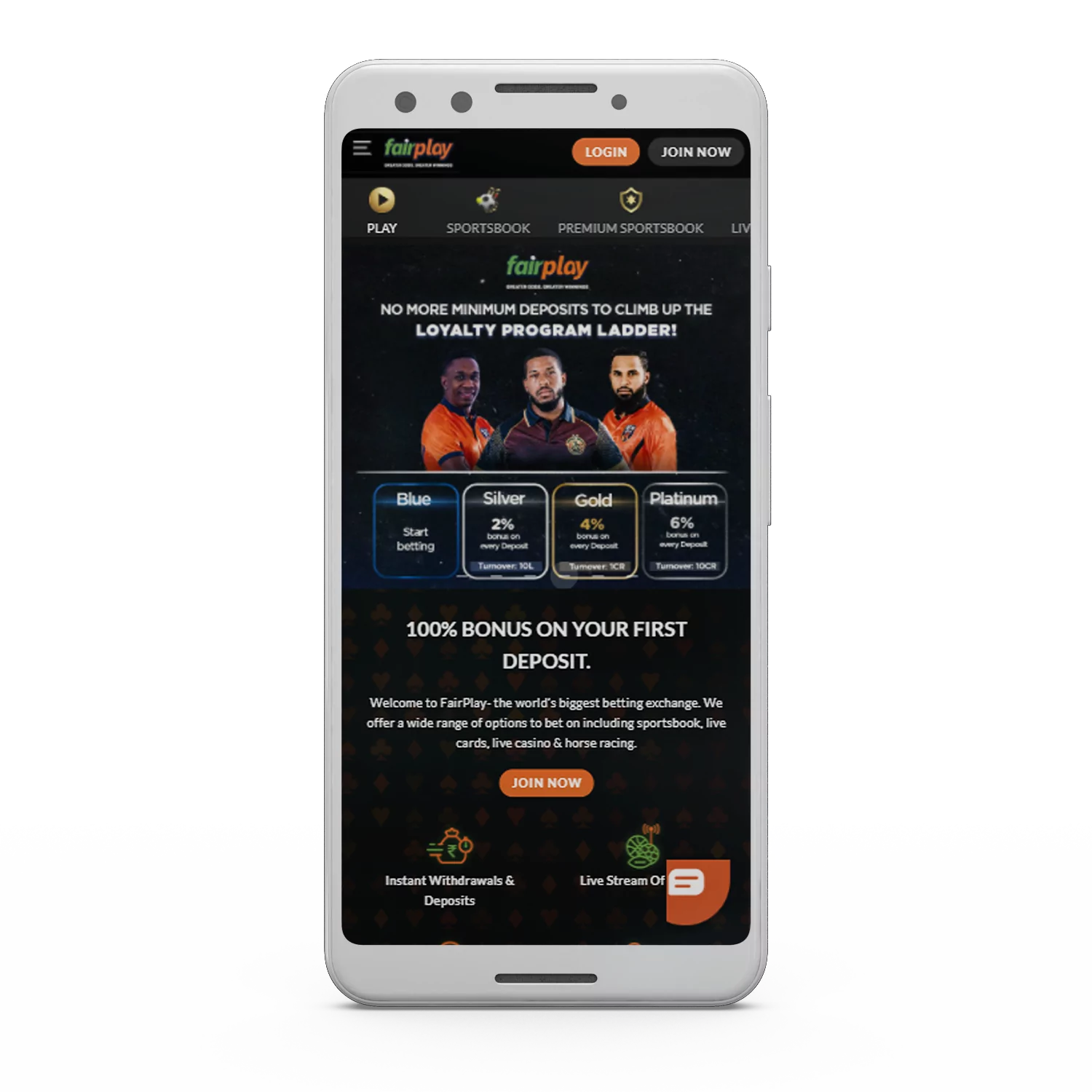 The Fairplay app supports online cricket betting.