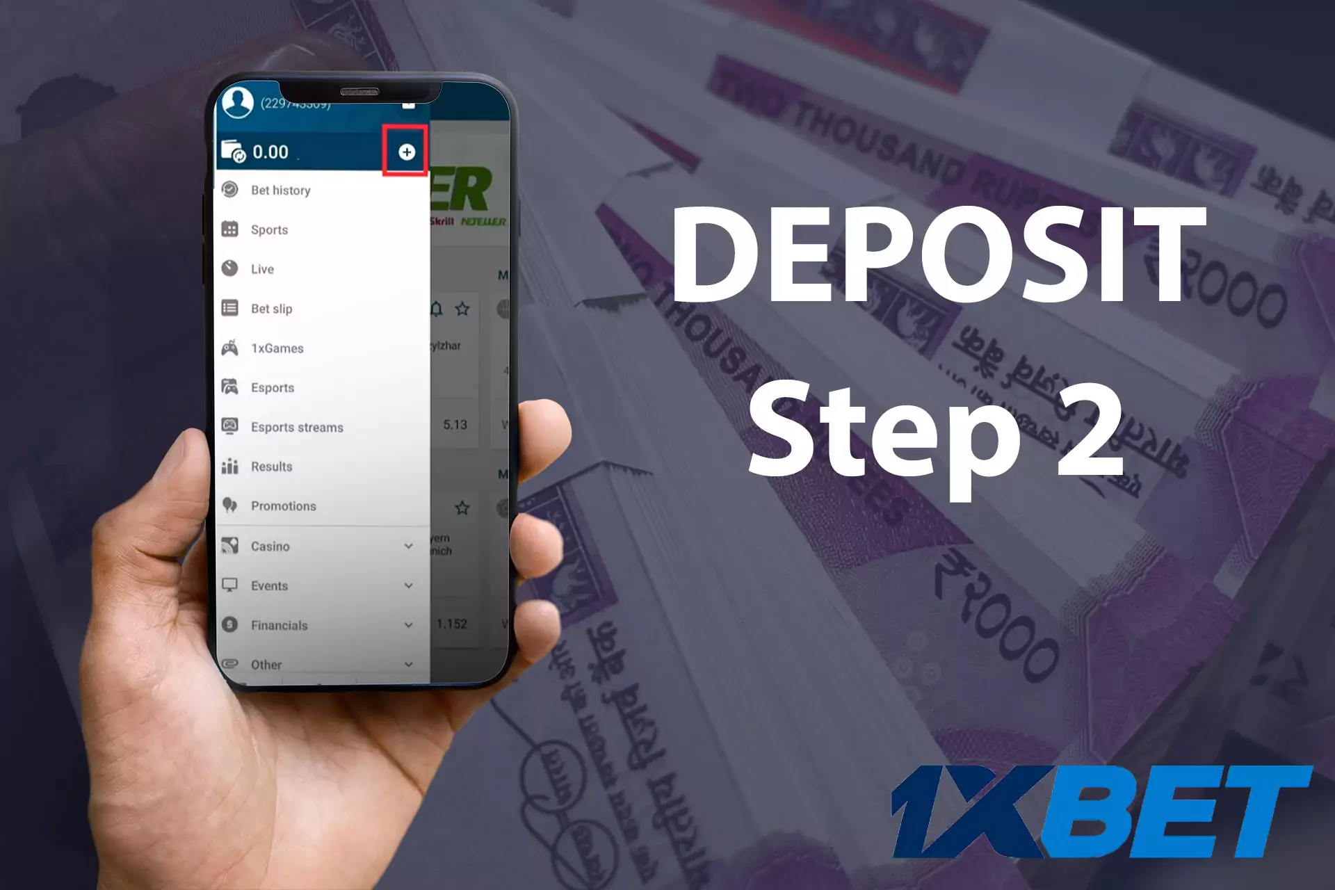 Go to the deposit page of the official site.