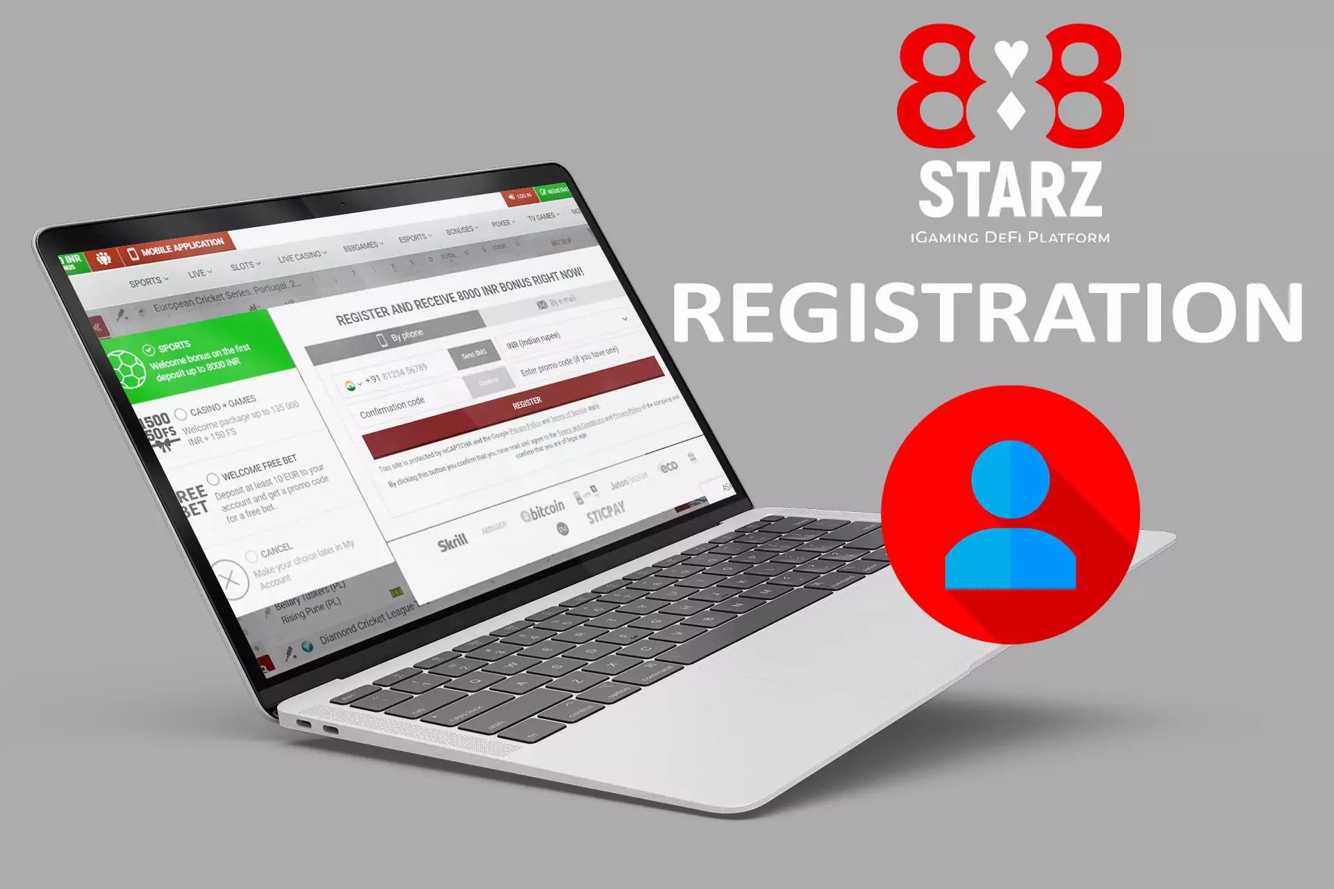 Register with 888starz for online betting.