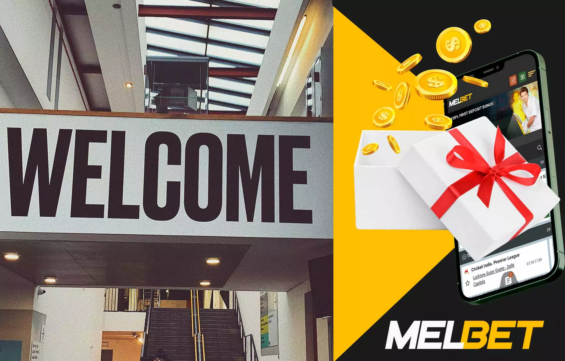 All new players receive a first deposit bonus in Melbet.