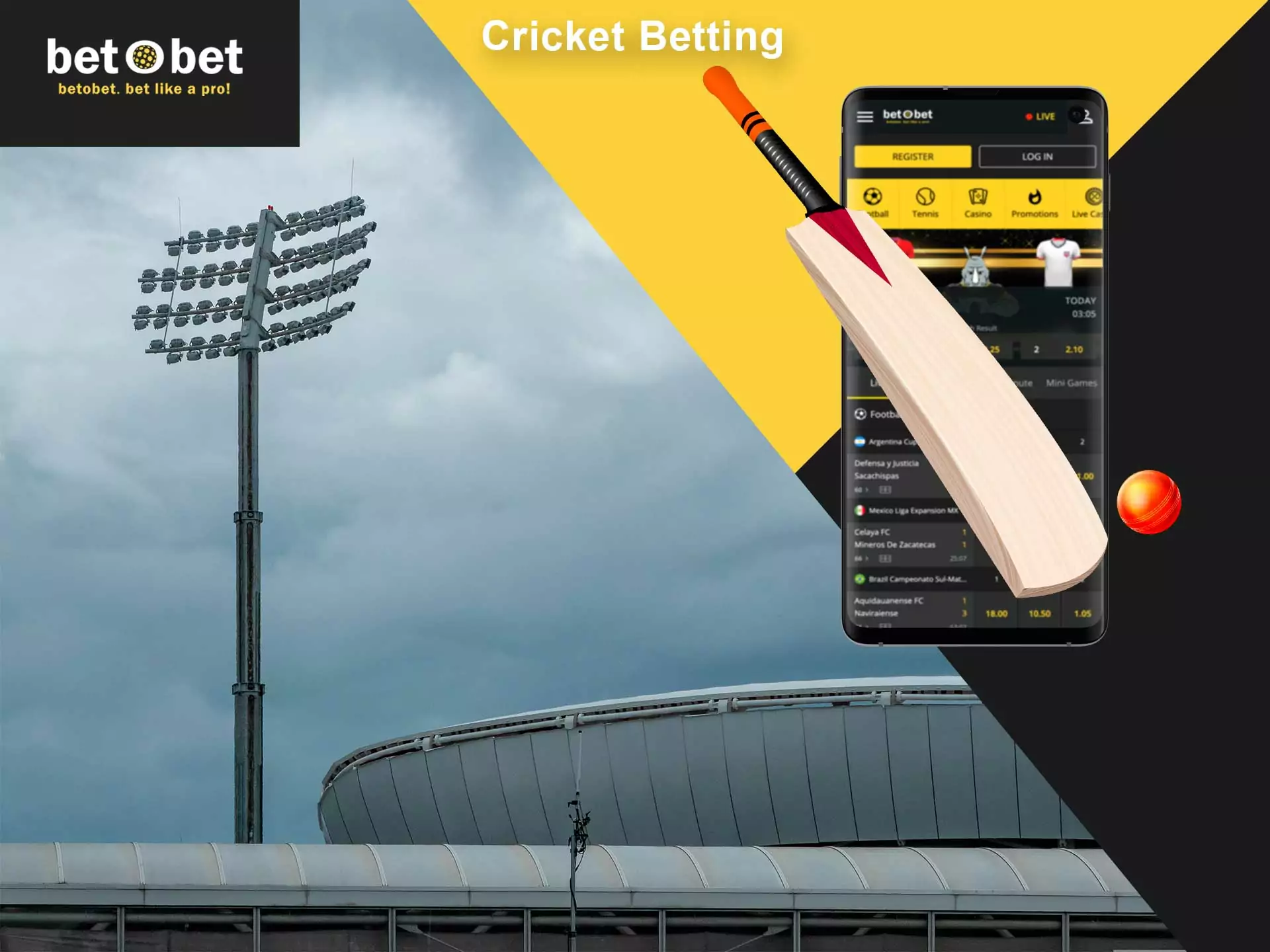 Betobet offers favorable odds for betting on cricket.