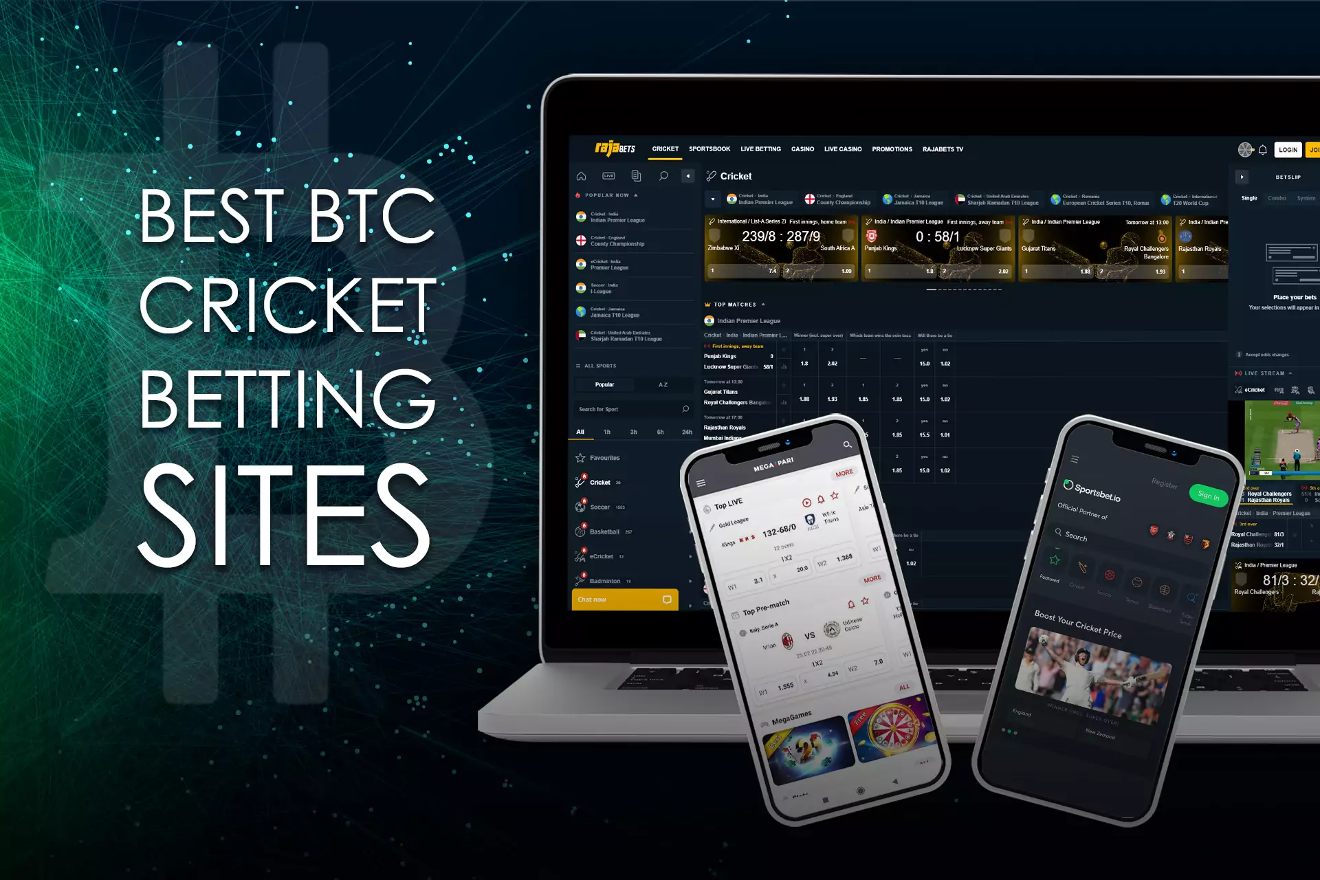 We've prepared a list of verified crypto cricket betting sites.