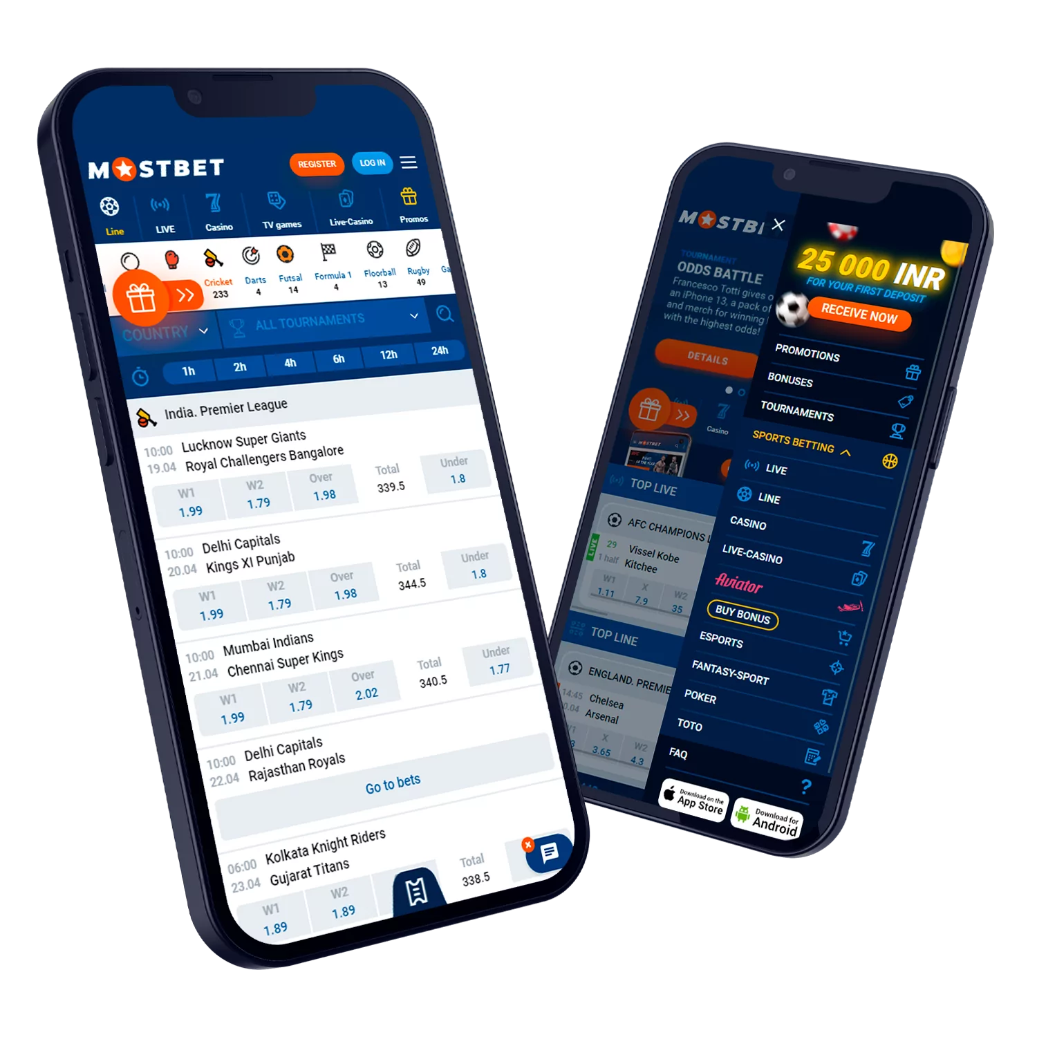 The official Mostbet app is available for free for Android and iOS.