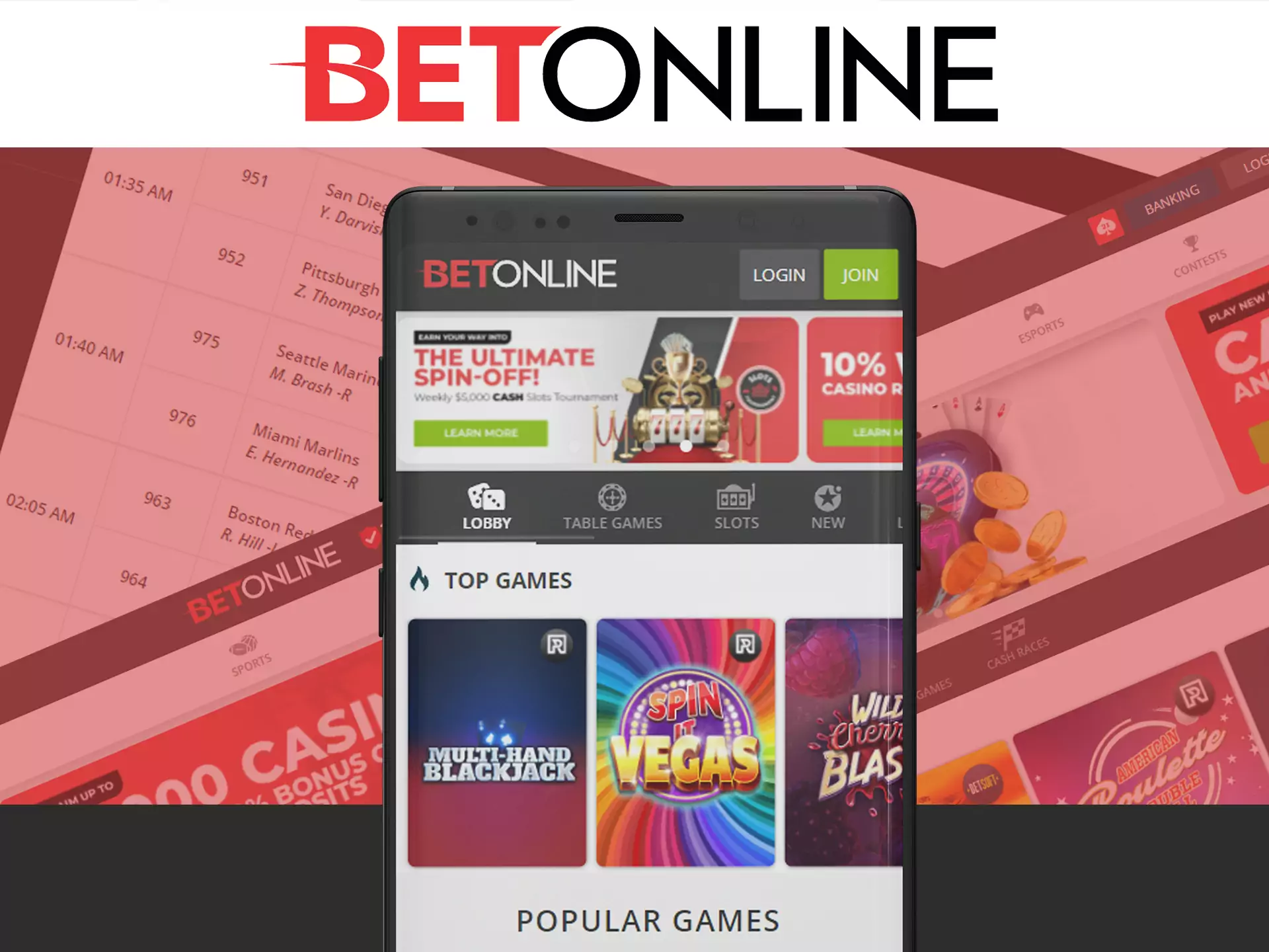 The mobile version of Betonline works steadily on smartphones.