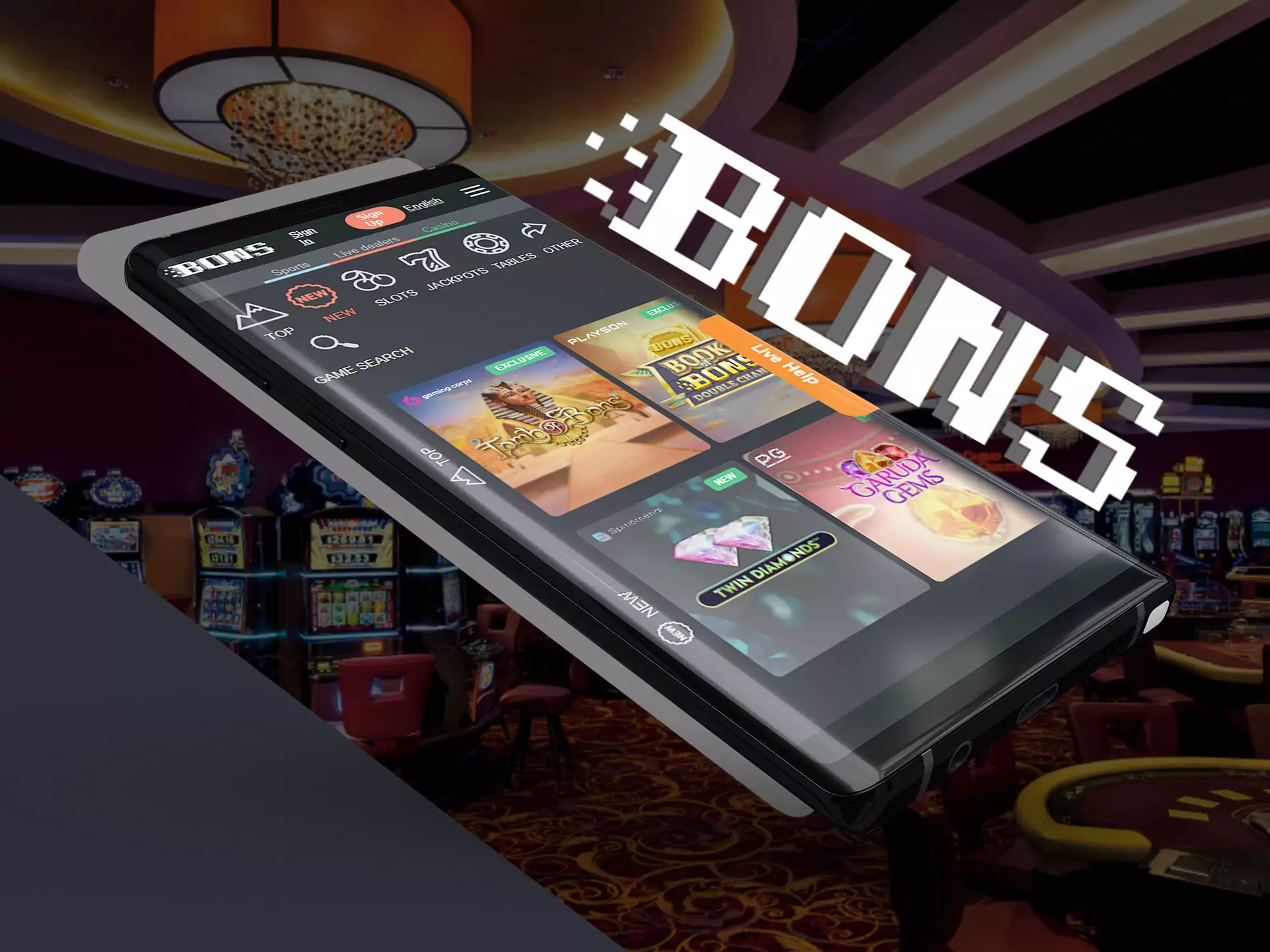 The Bons app supports gambling.