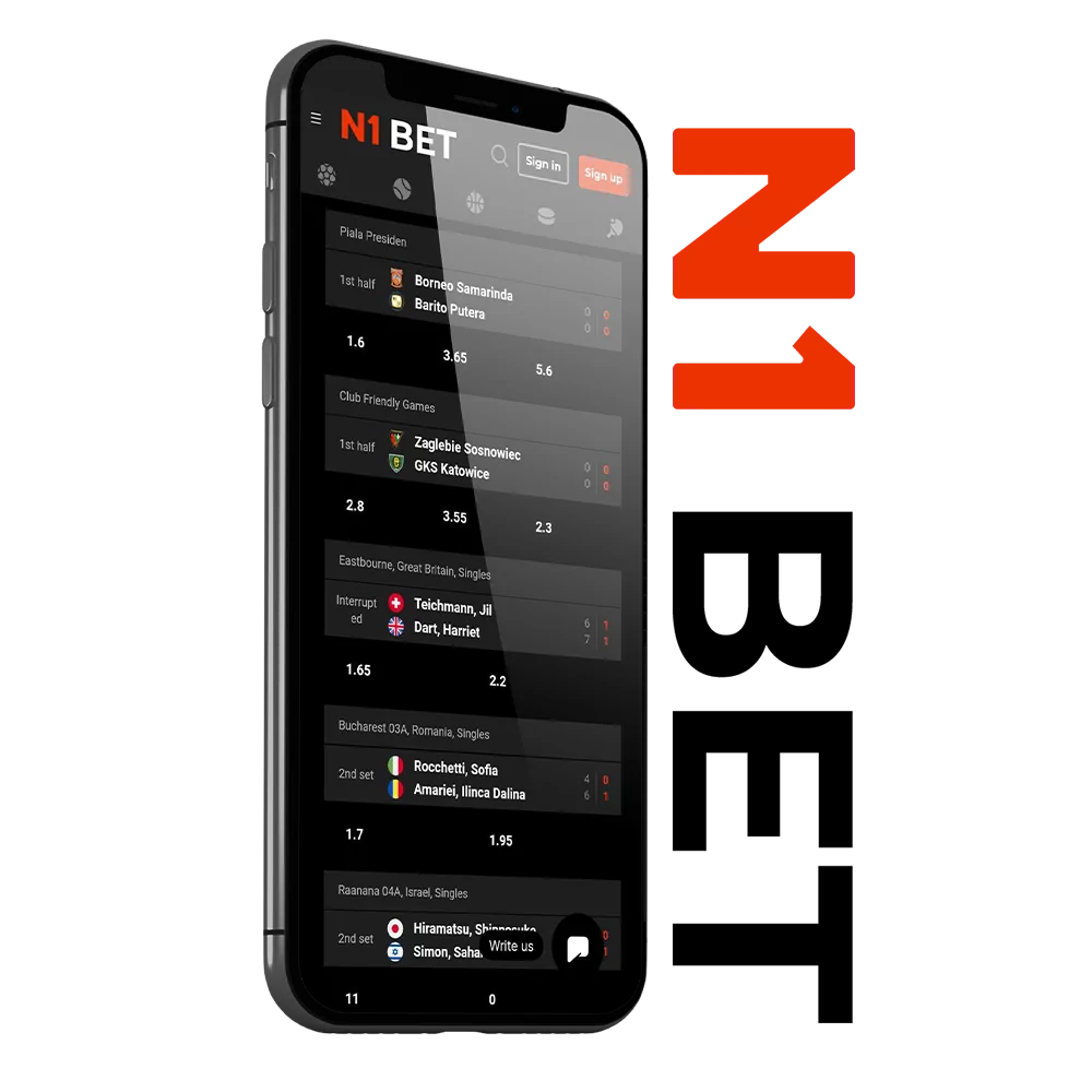 N1Bet App for Android and iOS.