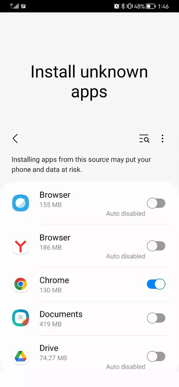 Allow your smartphone to install the apps from unknown sources.