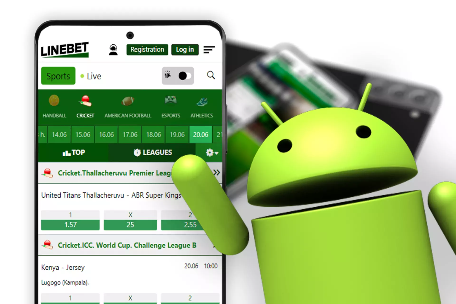 Smartphone users can place bets from the Android app.