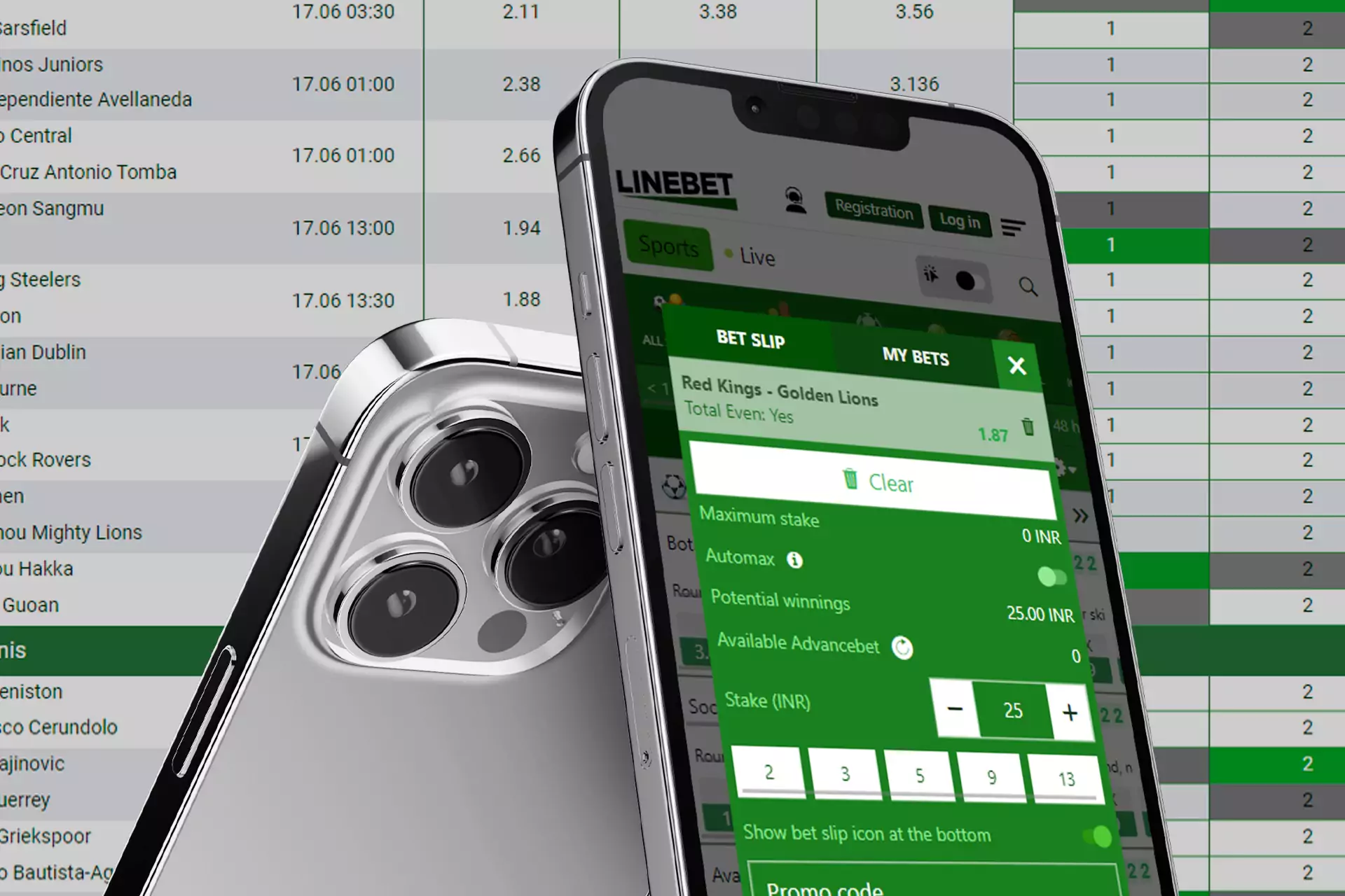 The constructor helps to choose the betting options.