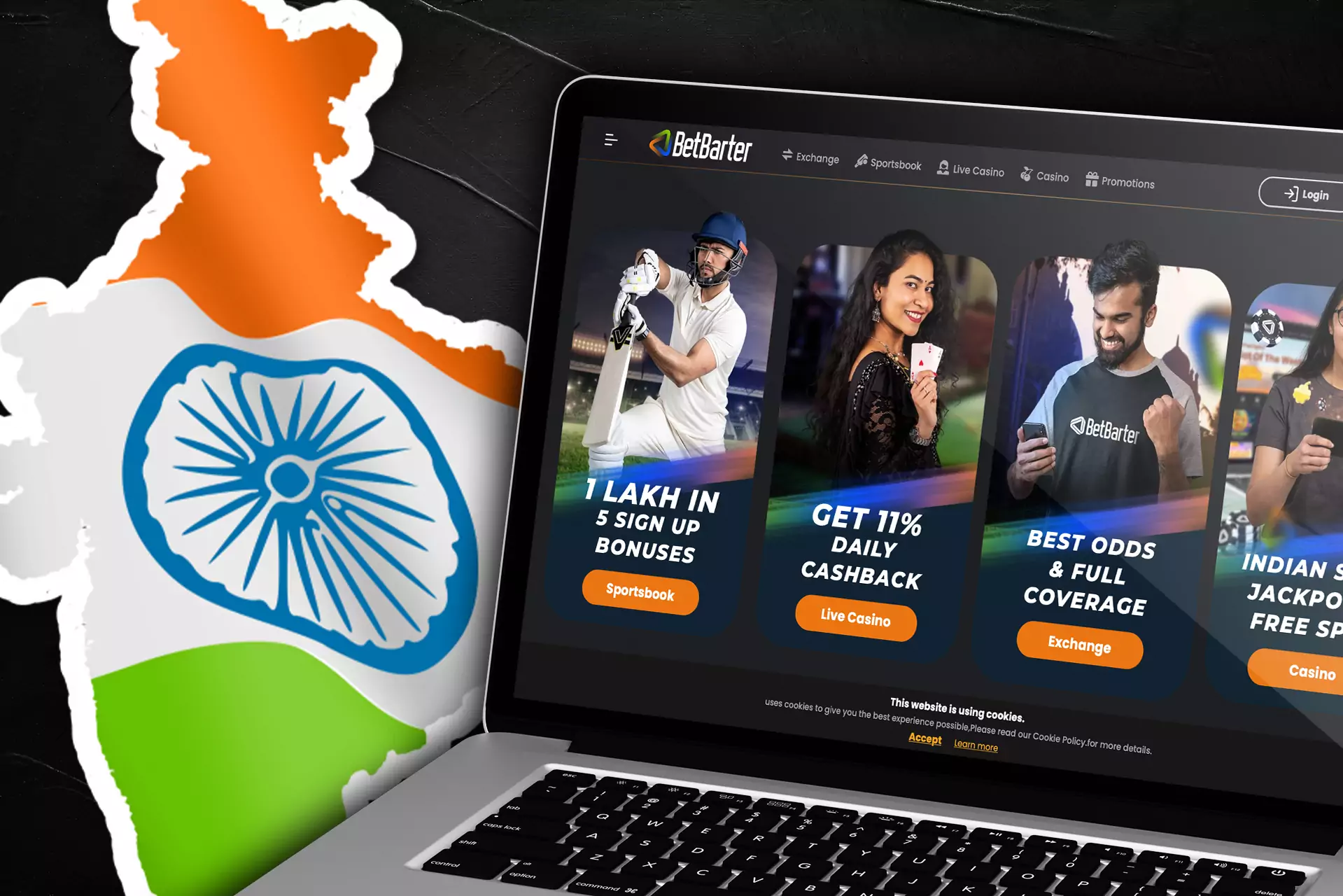 You can place bets on Betbarter online from India.