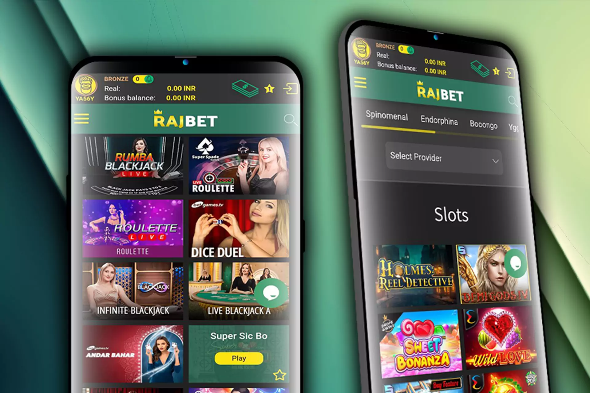 There are many casino games available in the Rajbet app.