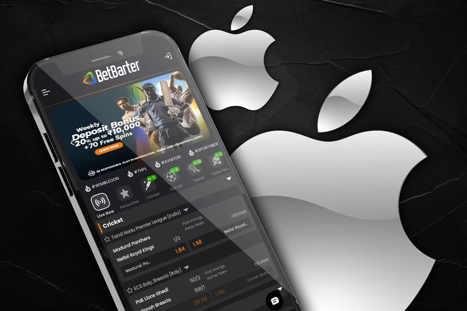 Download the BetBarter app for iOS.