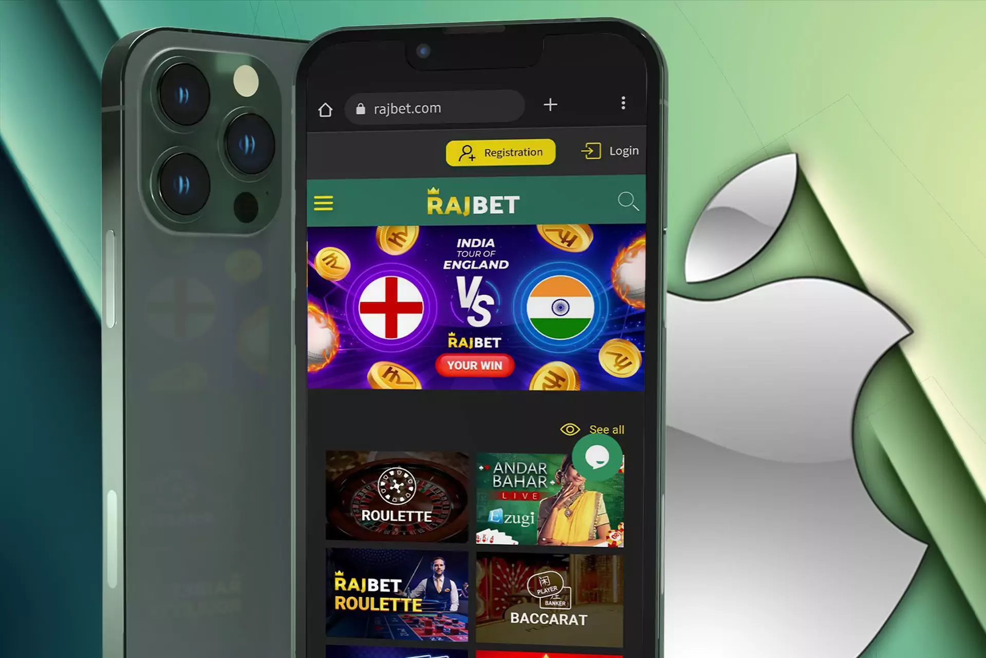 The Rajbet app for iOS is still in development.