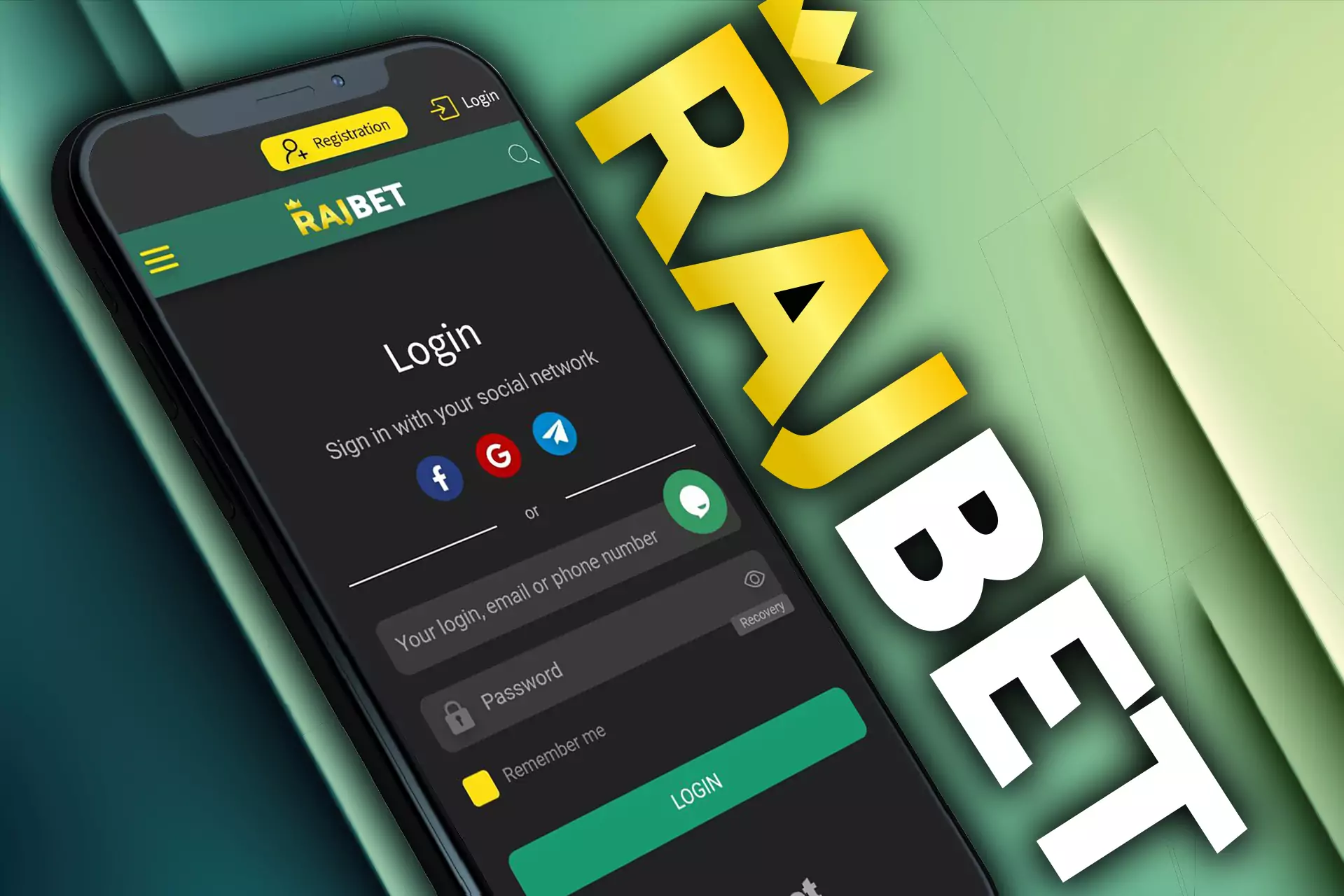The Rajbet app supports logging into your personal account.