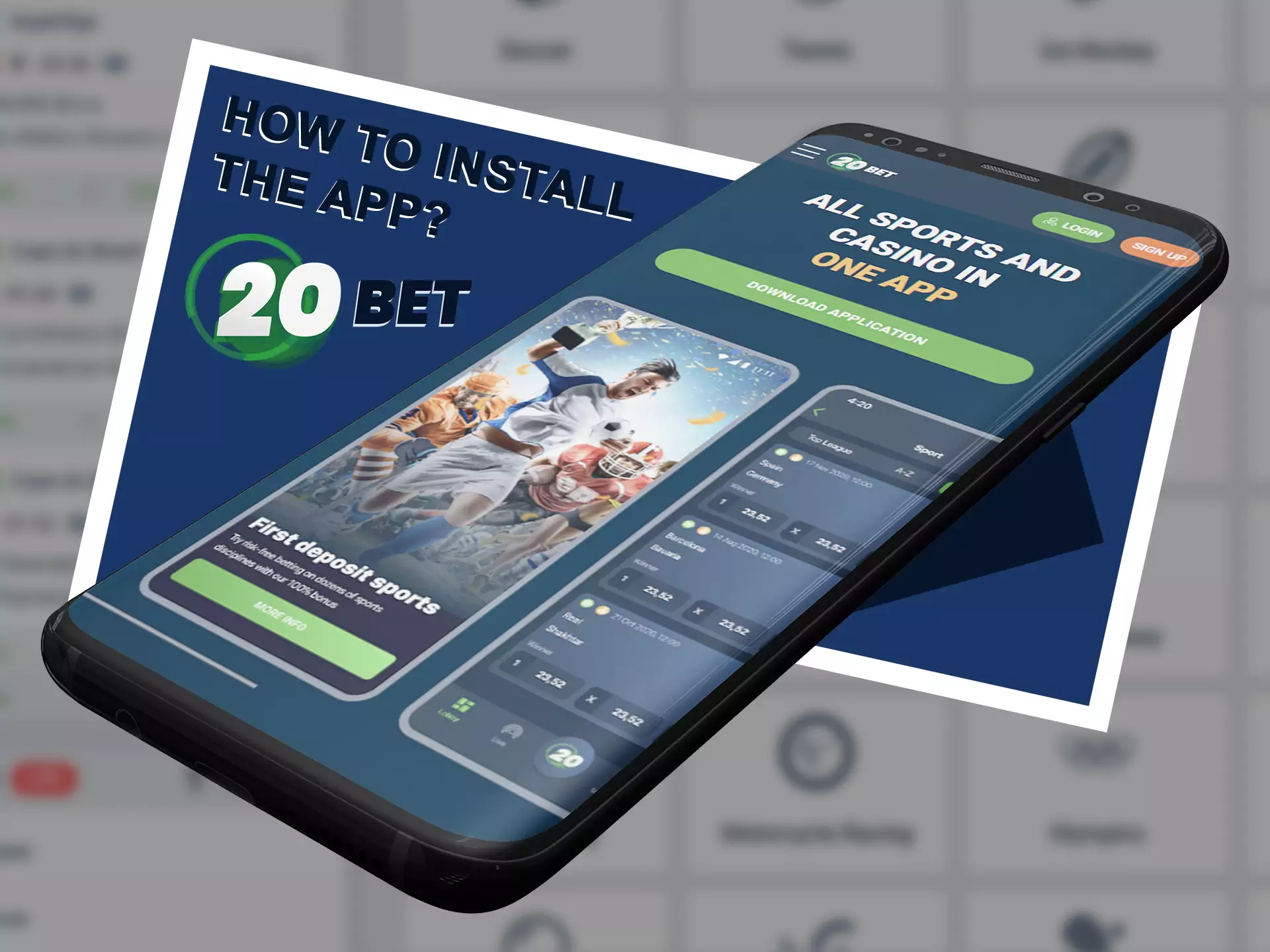 Installation of 20bet app is very easy.