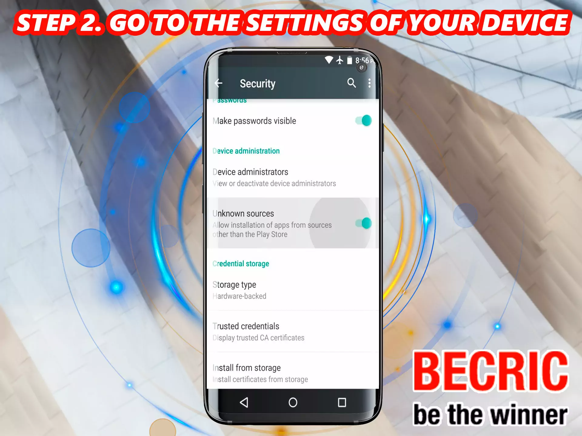 In the Android operating system, you need to perform simple manipulations in the settings to allow the installation of the bookmaker application.