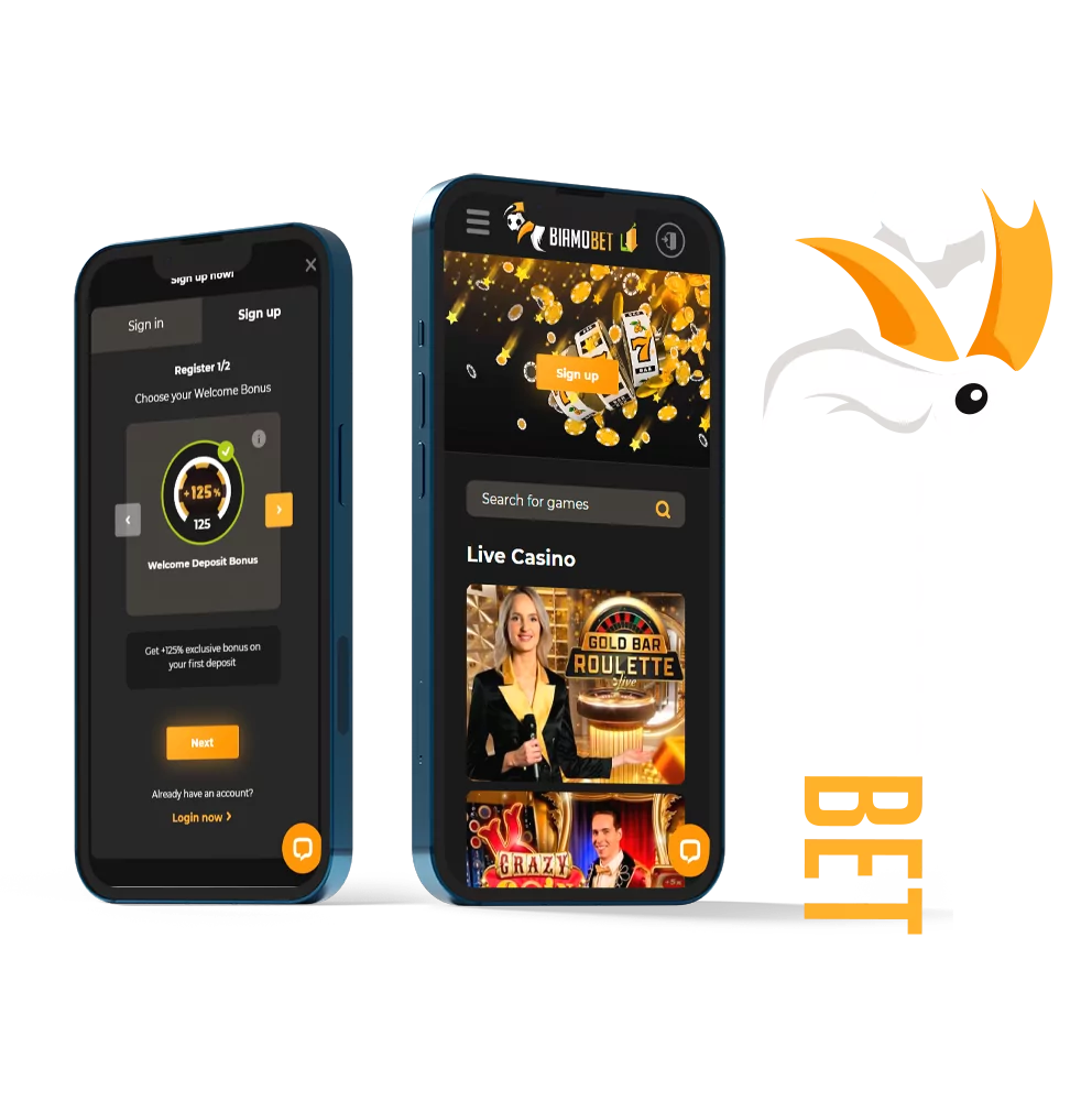 Biamo mobile app is designed for fasr and convenient betting and casino gaming.