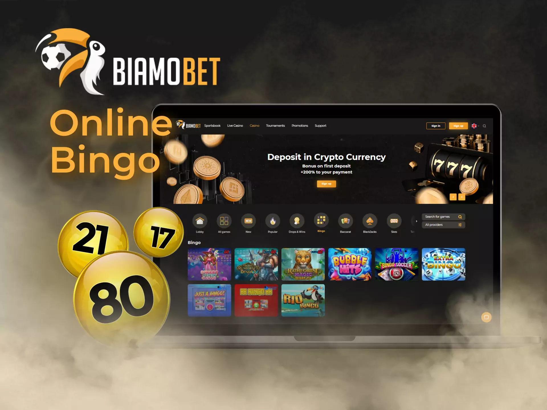 Test your fortune by playing Bingo games on Biamobet.