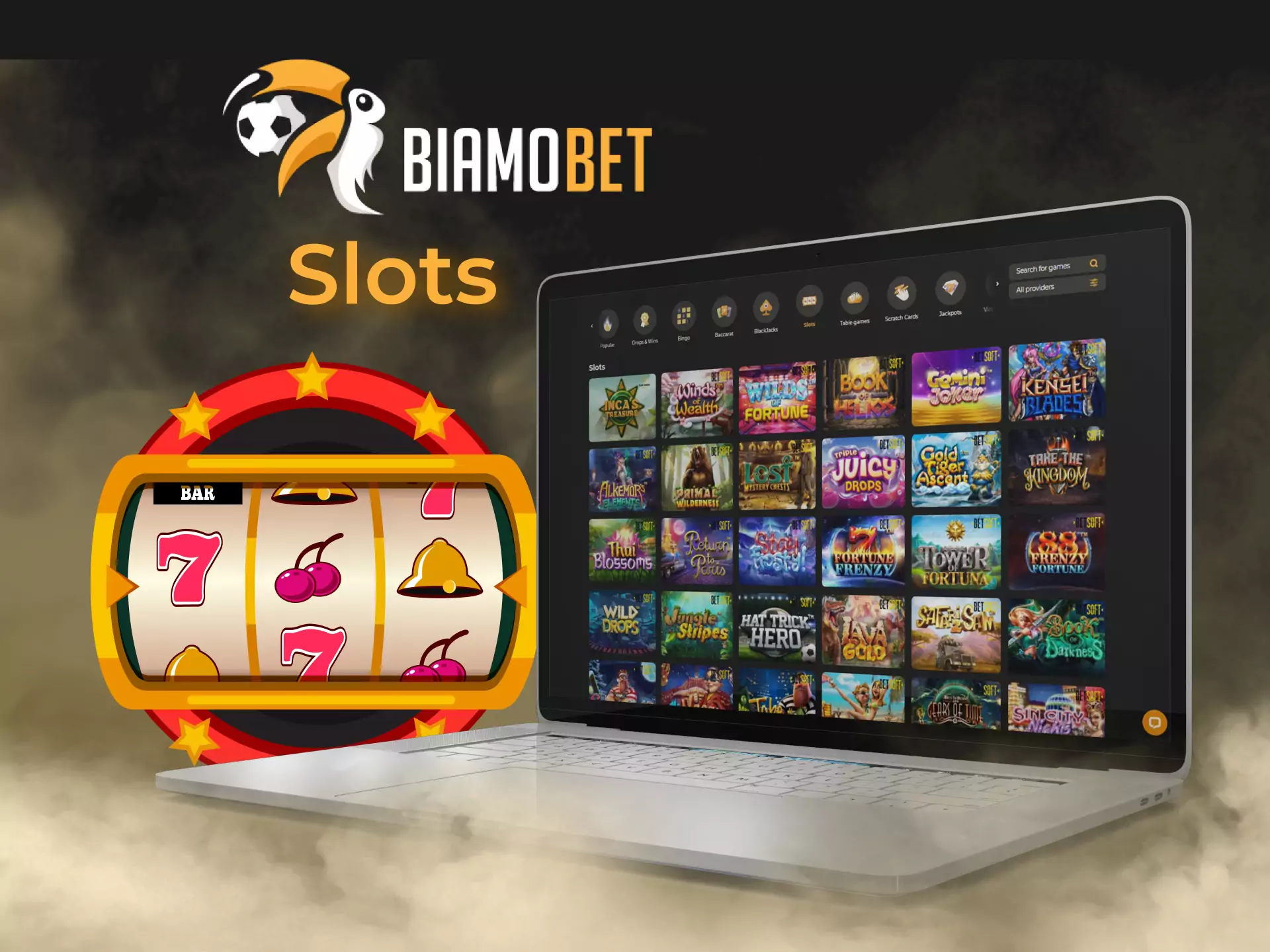 Slots machines are widely presented in the Biamobet Casino.