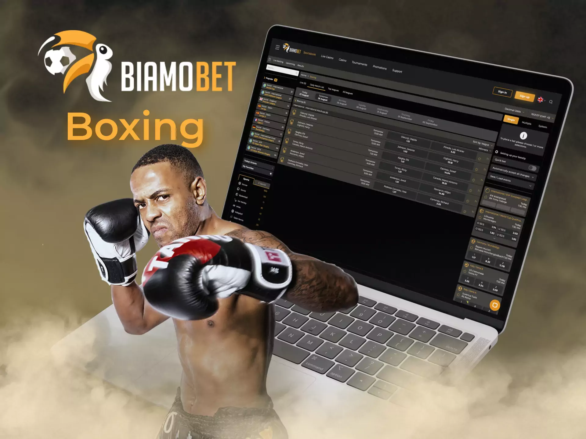 You can place a bet on boxing fights on Biamobet.